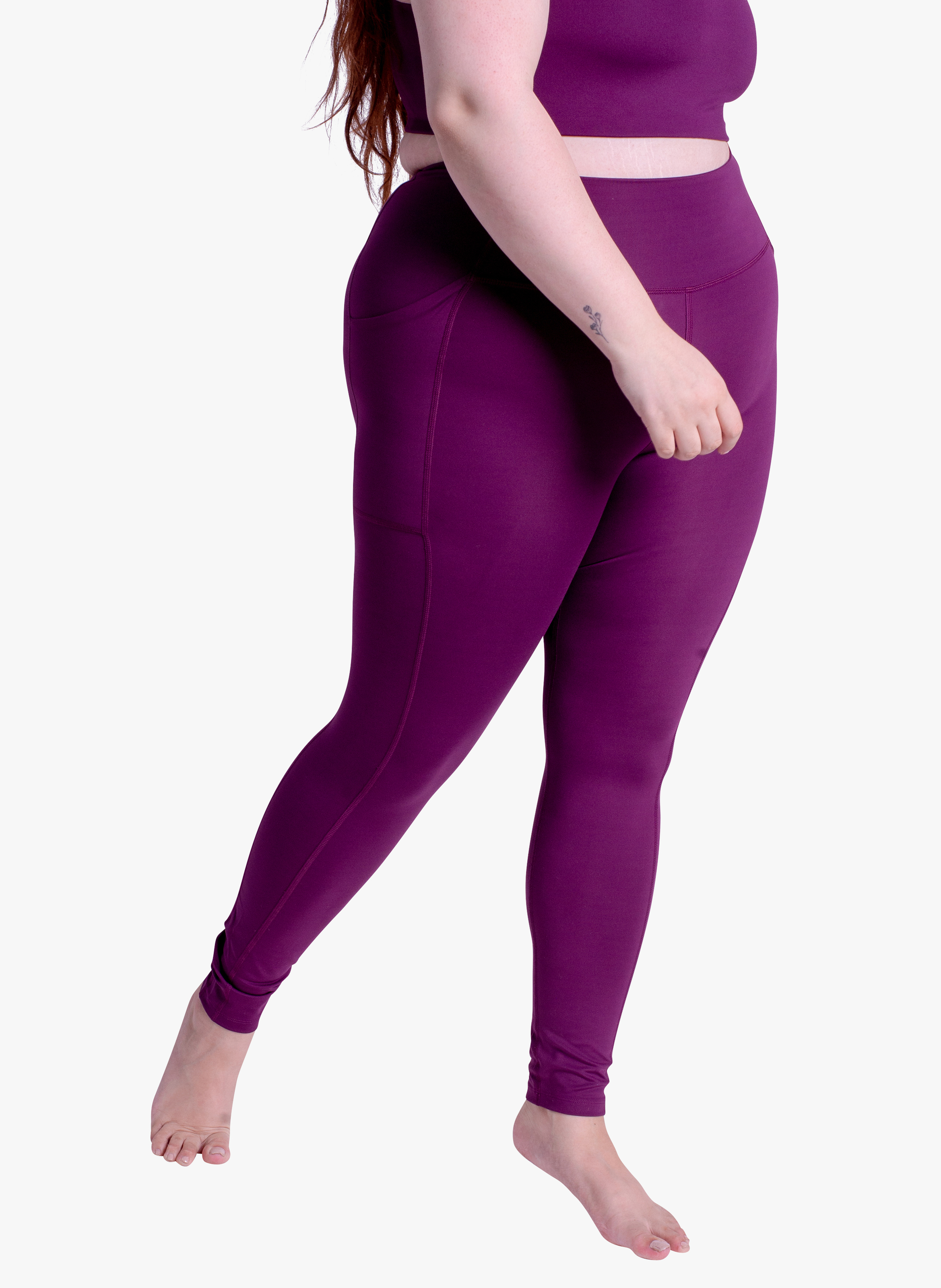 Legging compressif avec poches GIRLFRIEND COLLECTIVE Prune
