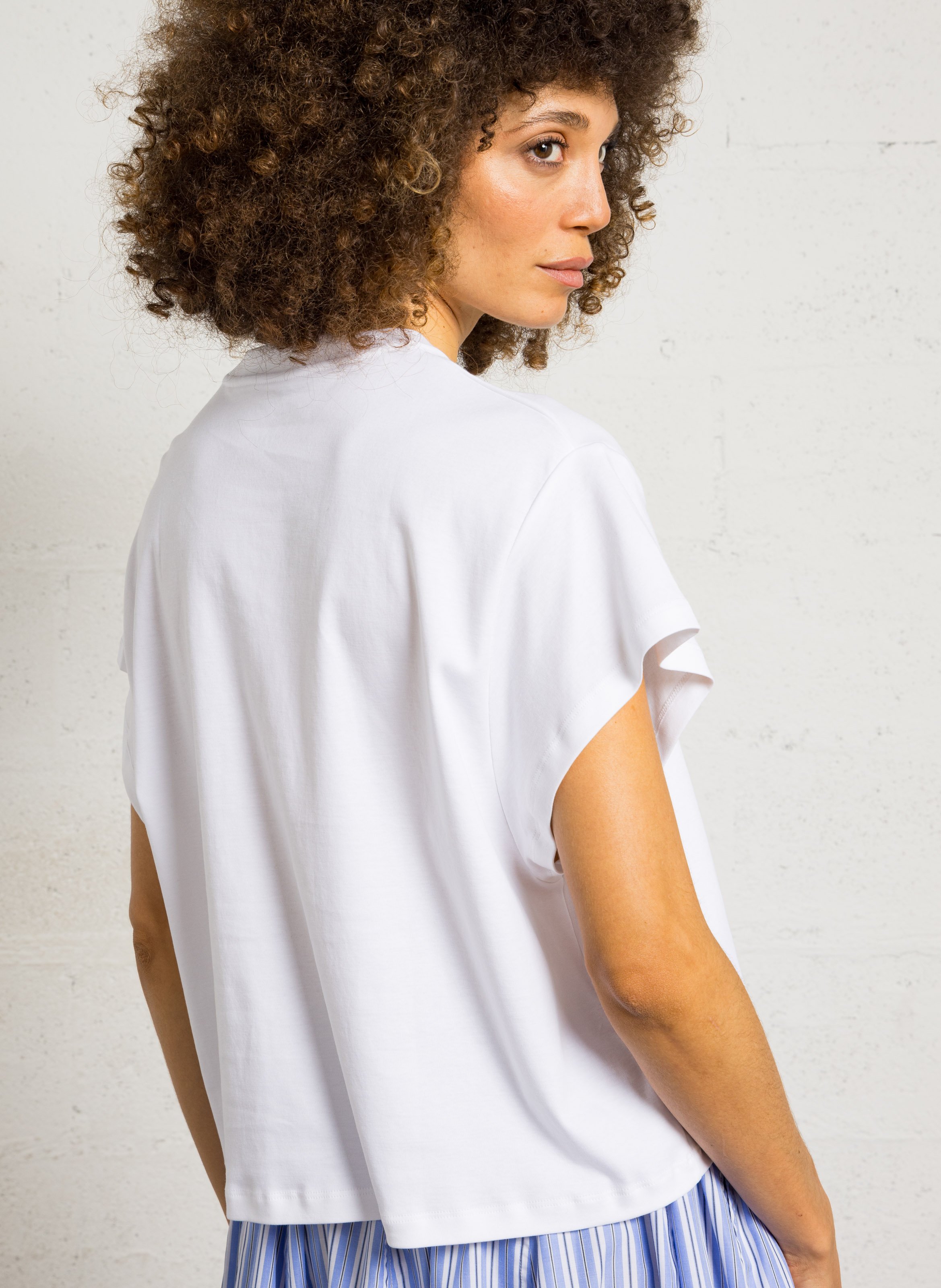 Short-sleeved plain t-shirt MAJESTIC FILATURES White