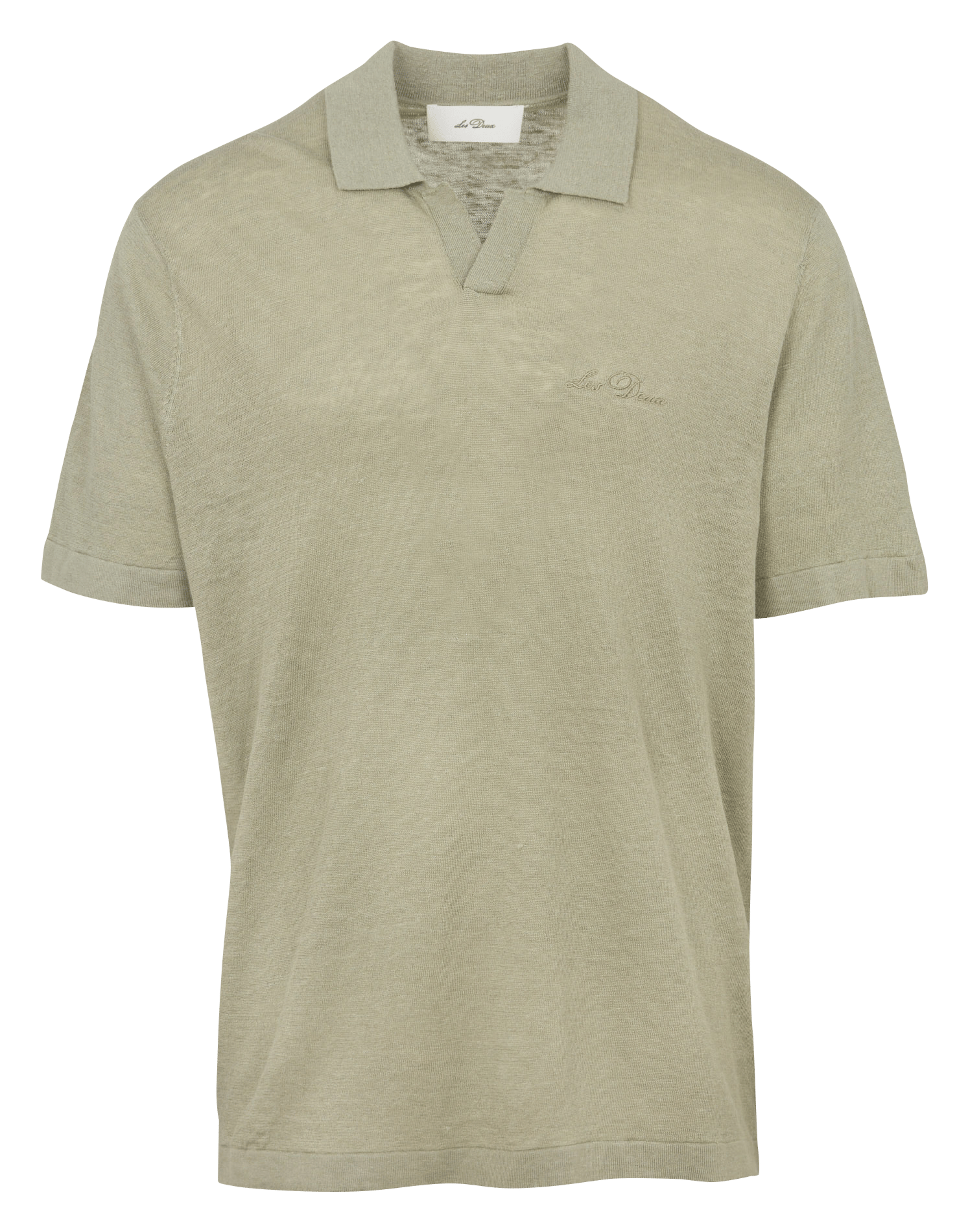 Poloshirt aus Leinen und Baumwolle, Regular Fit LES DEUX Grun