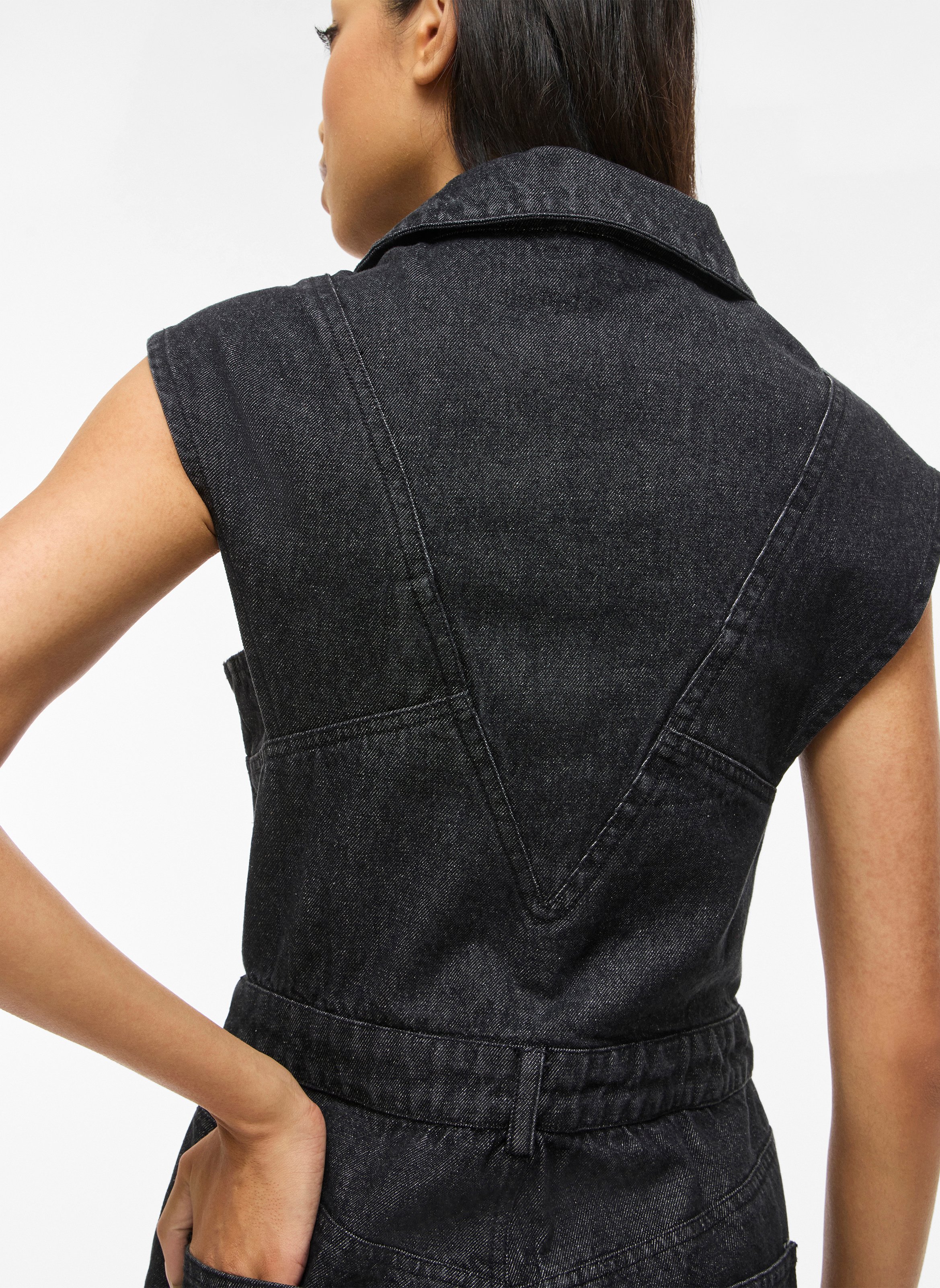 Combinaison droite en coton VILA Black