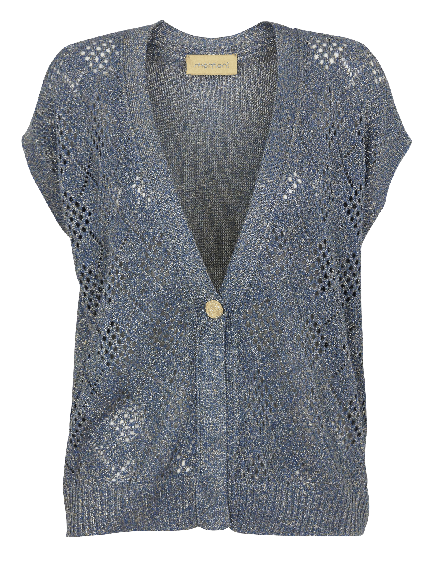 Oversized openwork knit vest MOMONI White