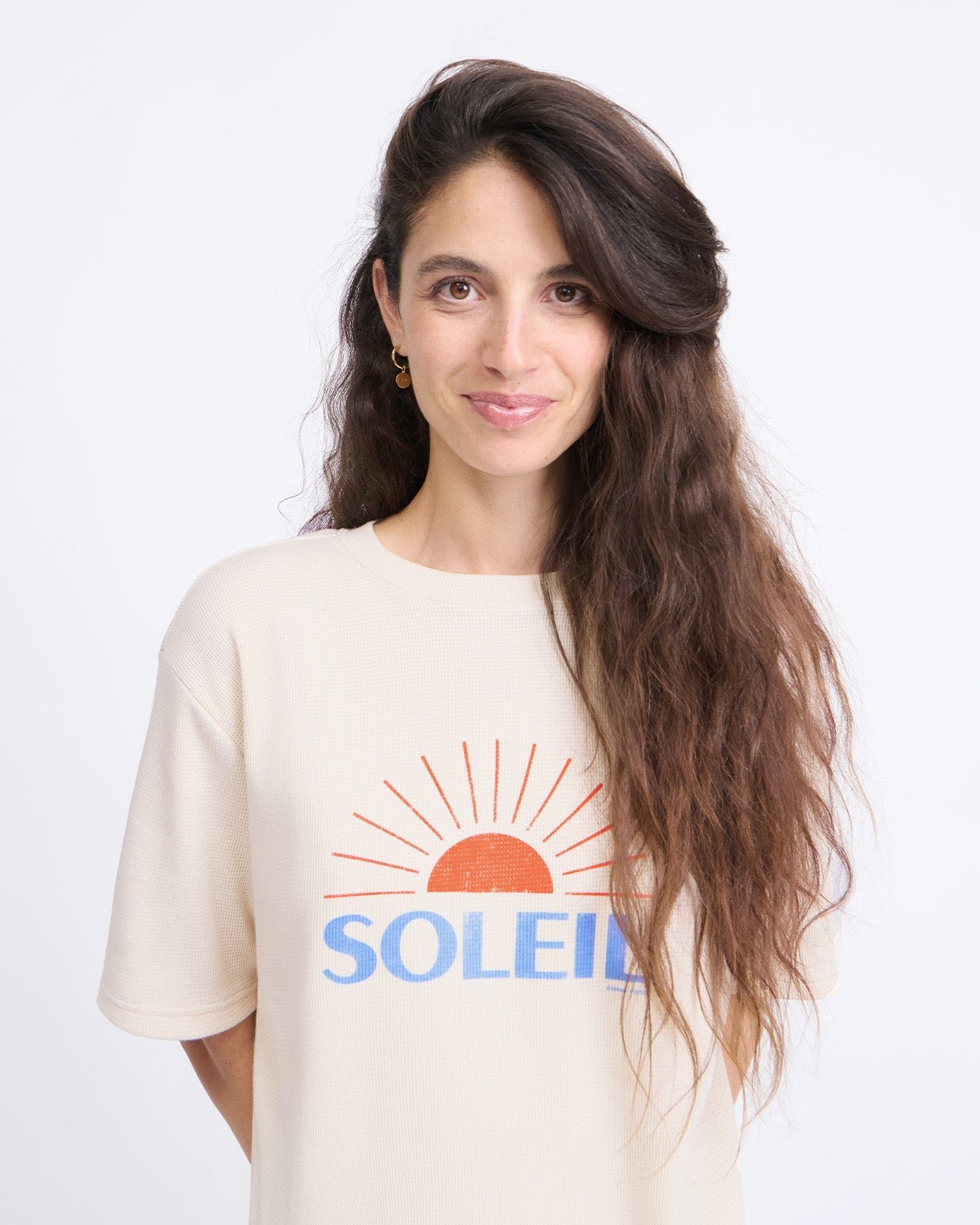 Waffled organic cotton sun T-shirt EMOI EMOI White