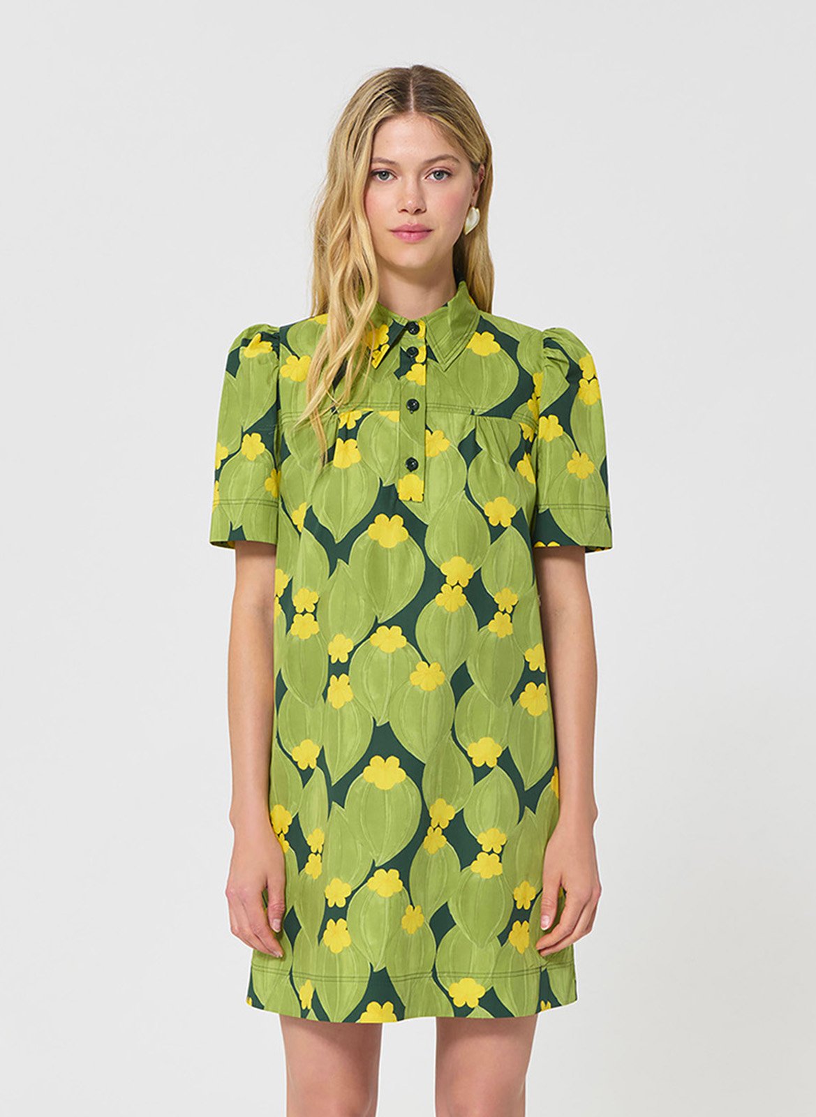 Robe courte droit imprimée TARA JARMON Vert