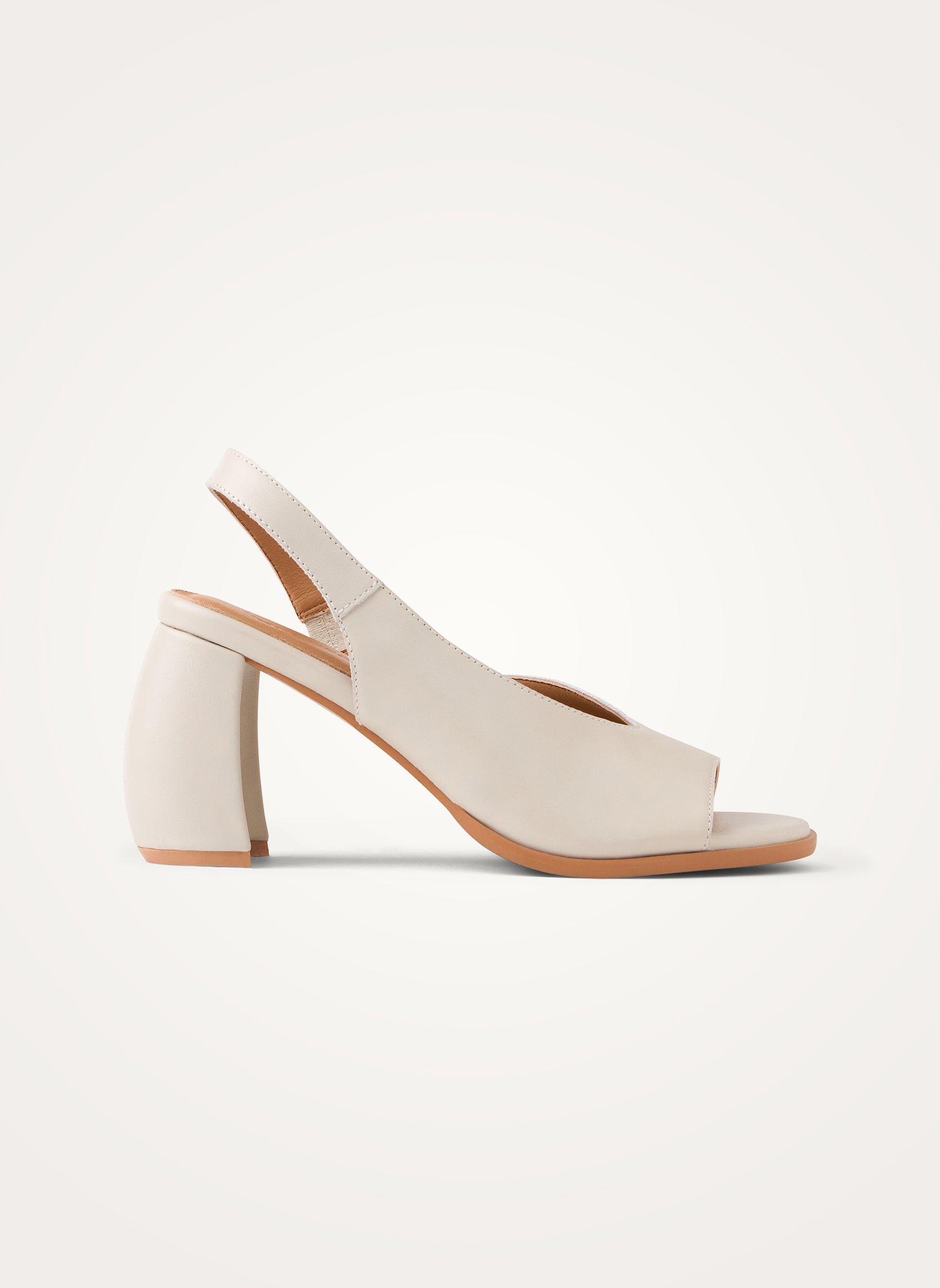 Sandals with ankle strap and half-moon heel in leather VANESSA WU