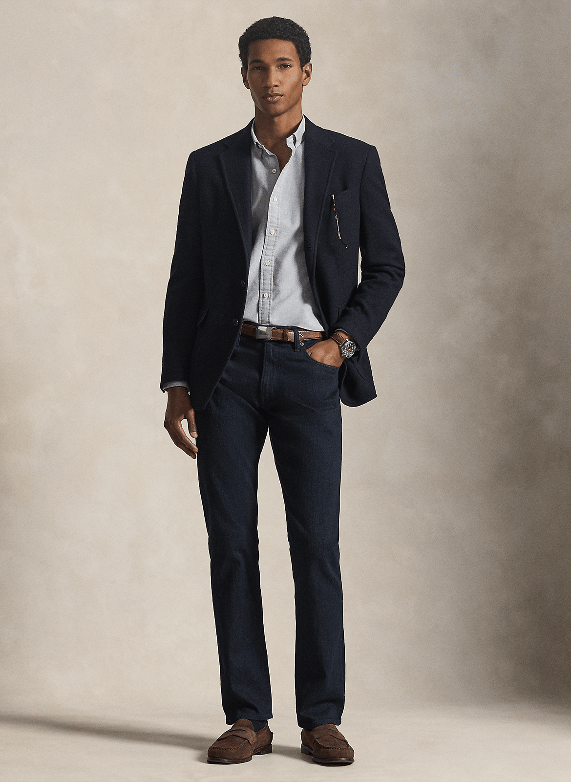 Slim-fit cotton shirt with classic collar POLO RALPH LAUREN Blue