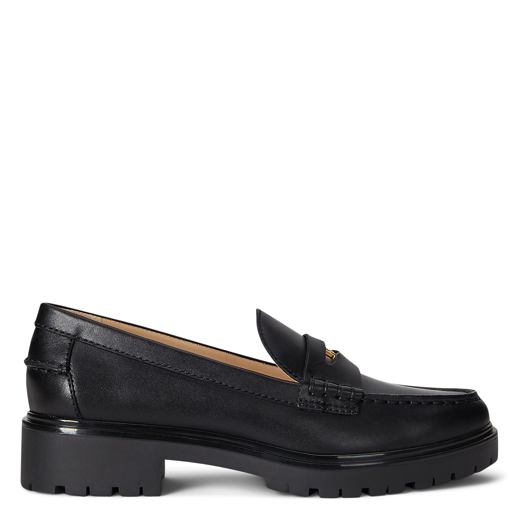 Mocassins à plateforme en cuir LAUREN RALPH LAUREN Noir