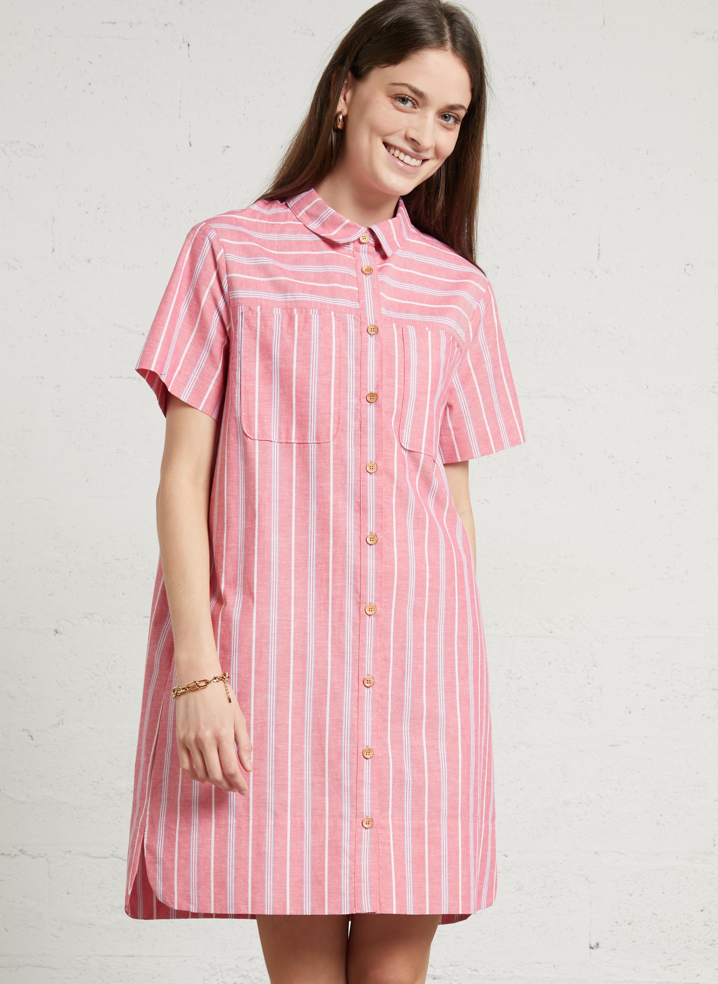 Robe courte à rayures  ARMOR LUX Rose
