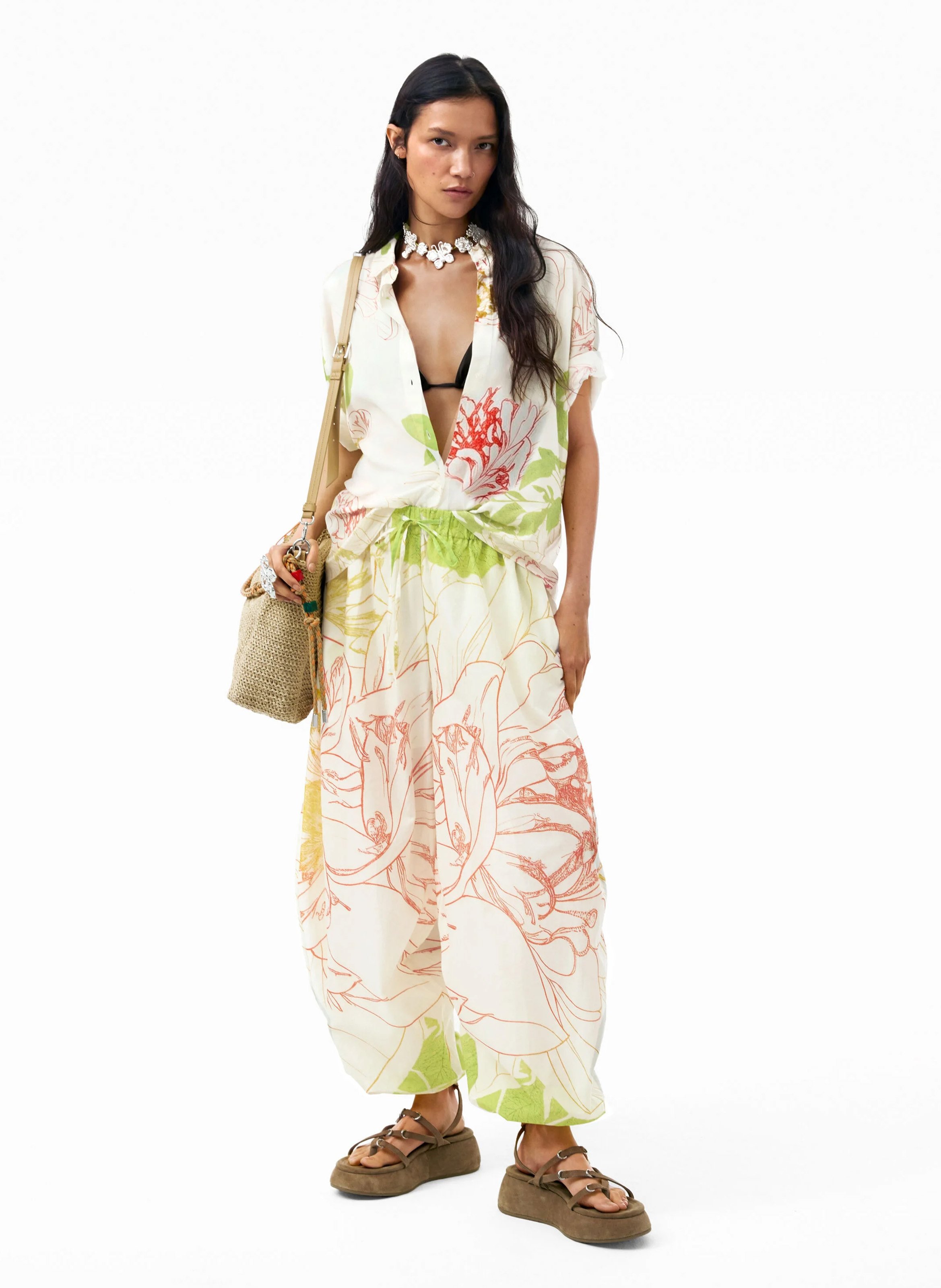 Pantalon baloon imprimé  DESIGUAL Vert