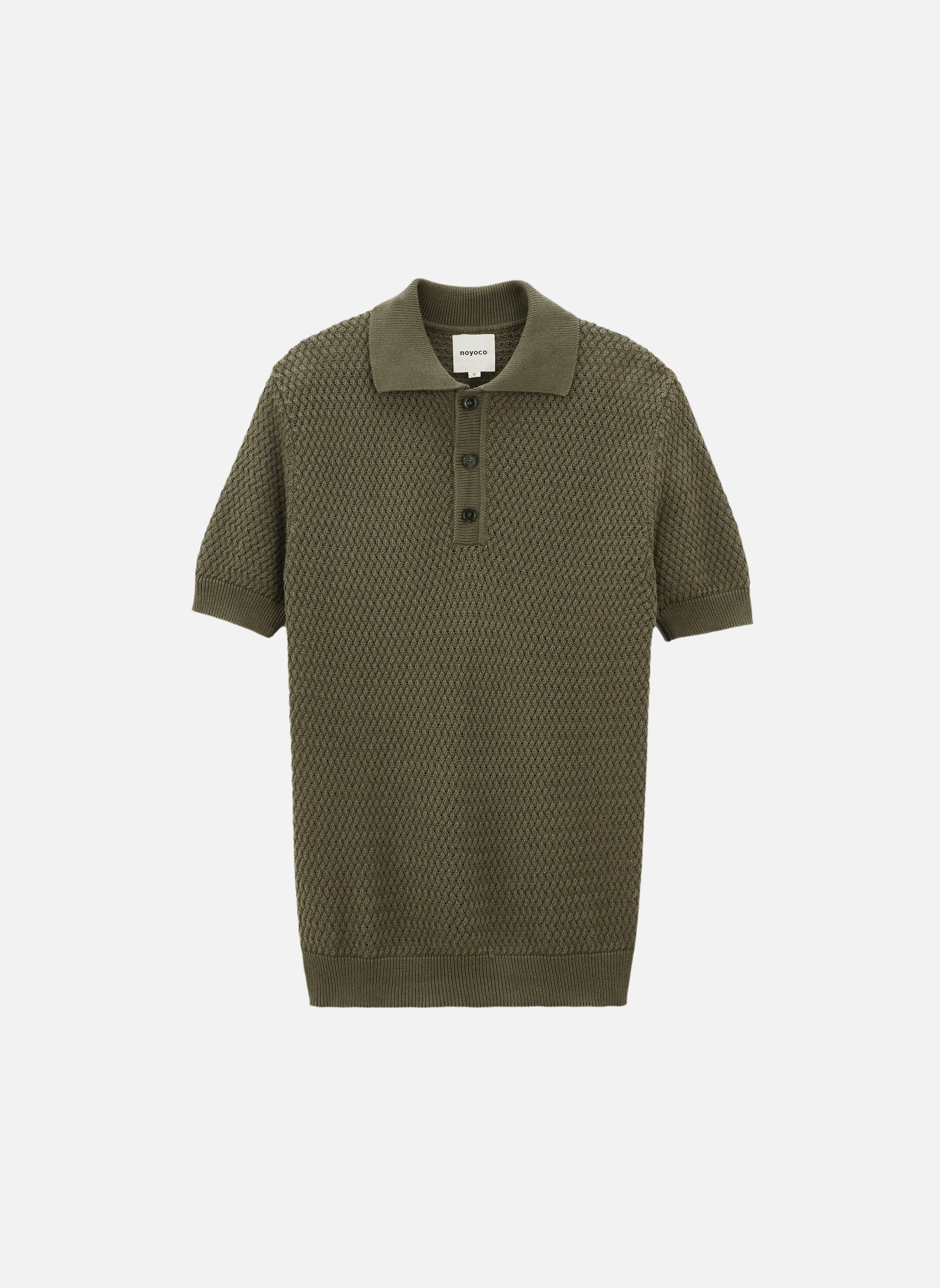 Short-sleeved polo shirt in khaki. Noyoco Green