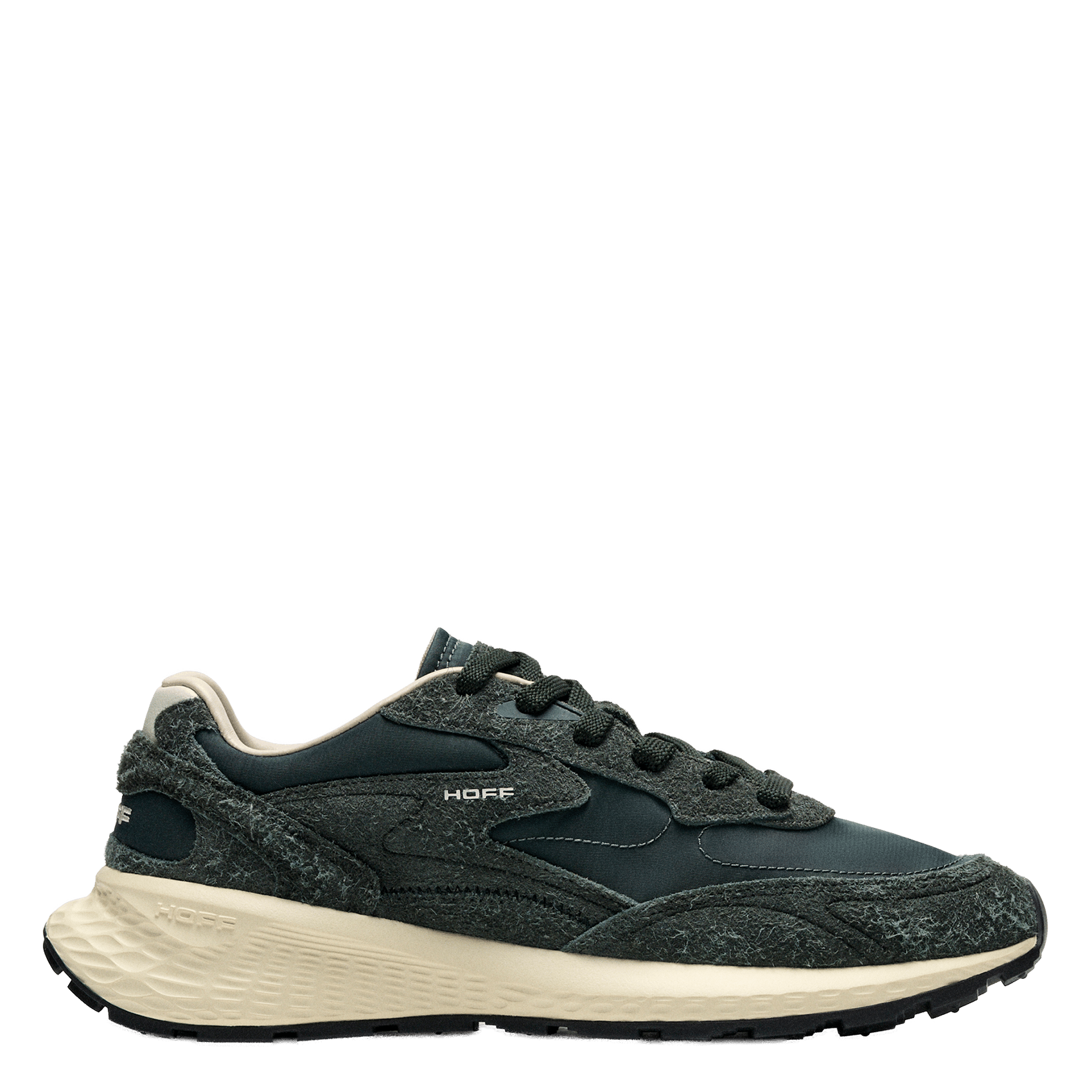 Lage sneakers van leermix HOFF Groen