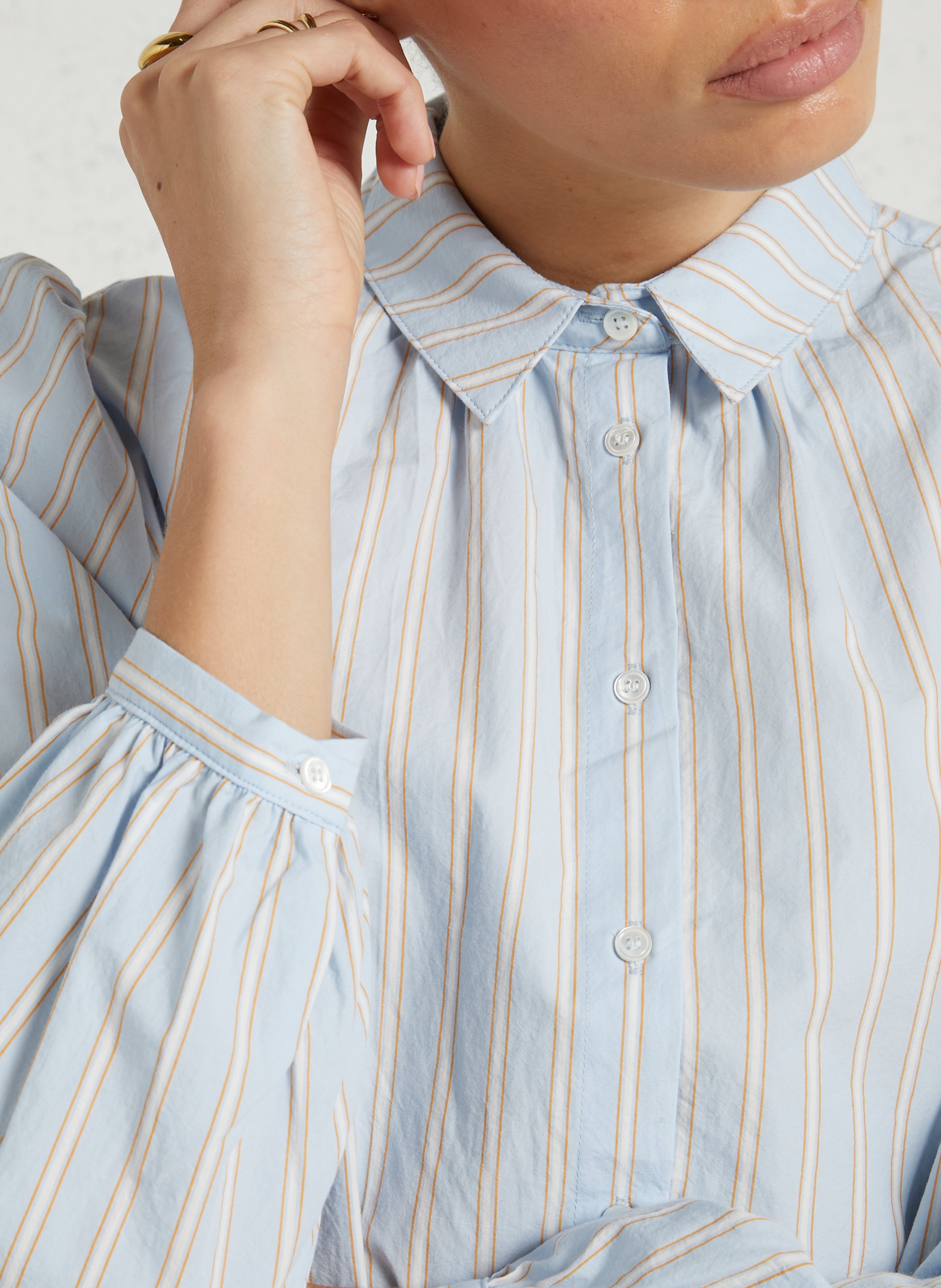 Loose-fit striped cotton shirt JC SOPHIE Blue