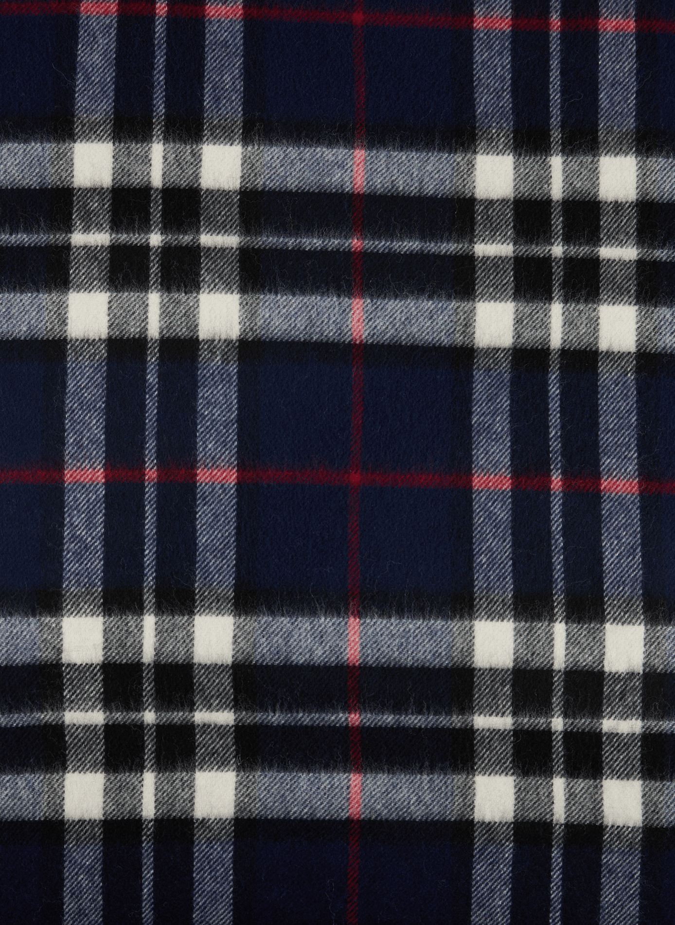 Checked fringed merino wool scarf SAISON 1865 Multicolored