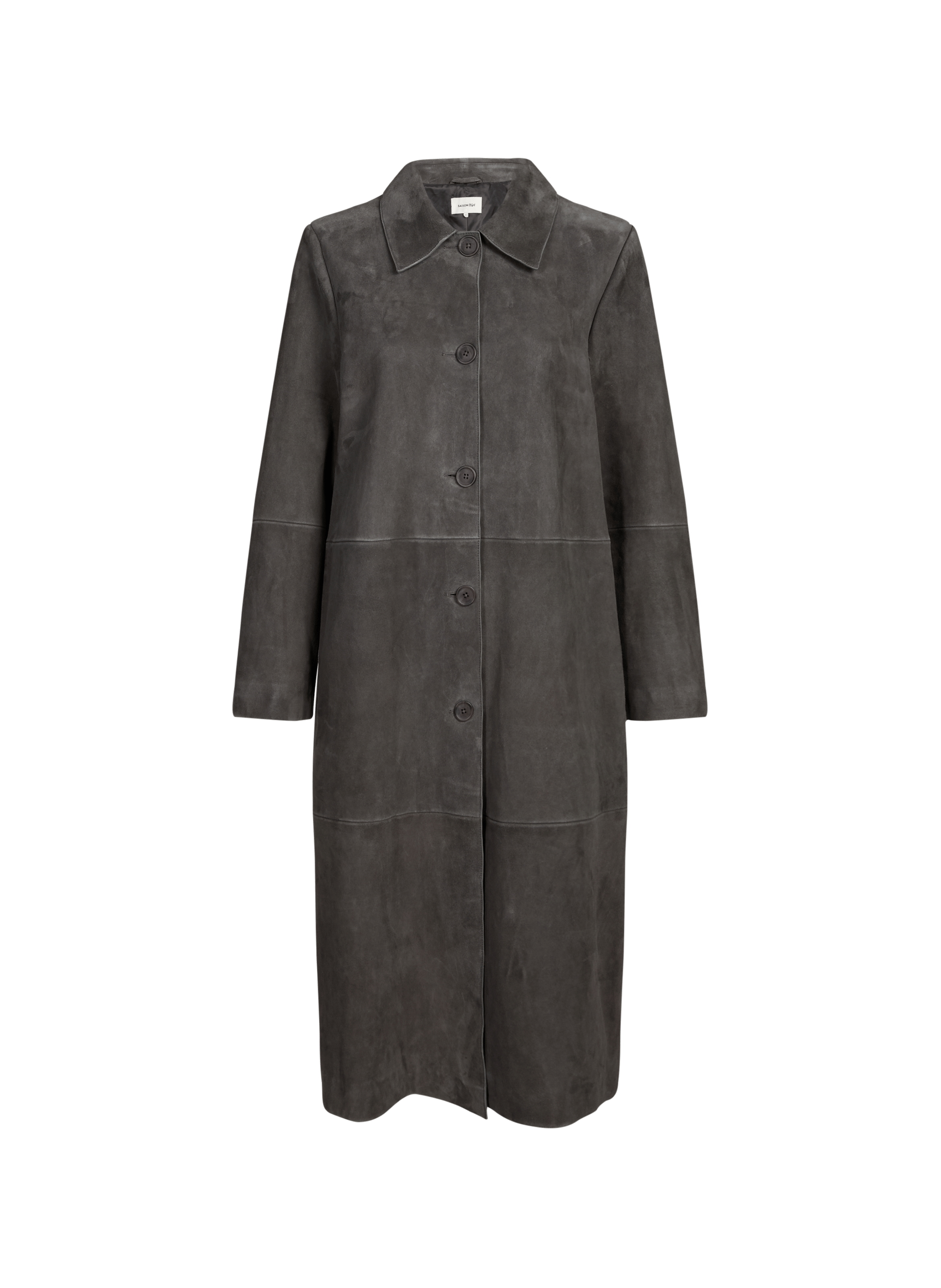 Long suede leather jacket ucara in goat suede SAISON 1865 Grey