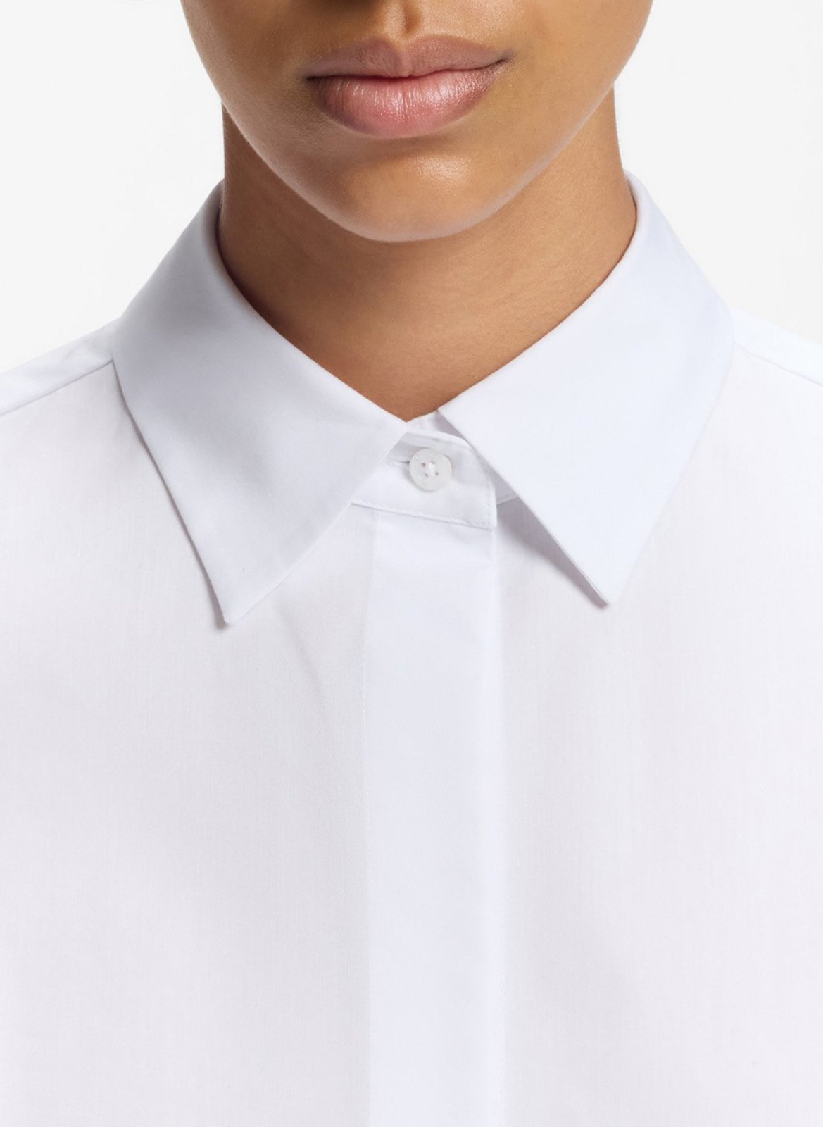 Cotton-blend shirt with classic collar BOSS White