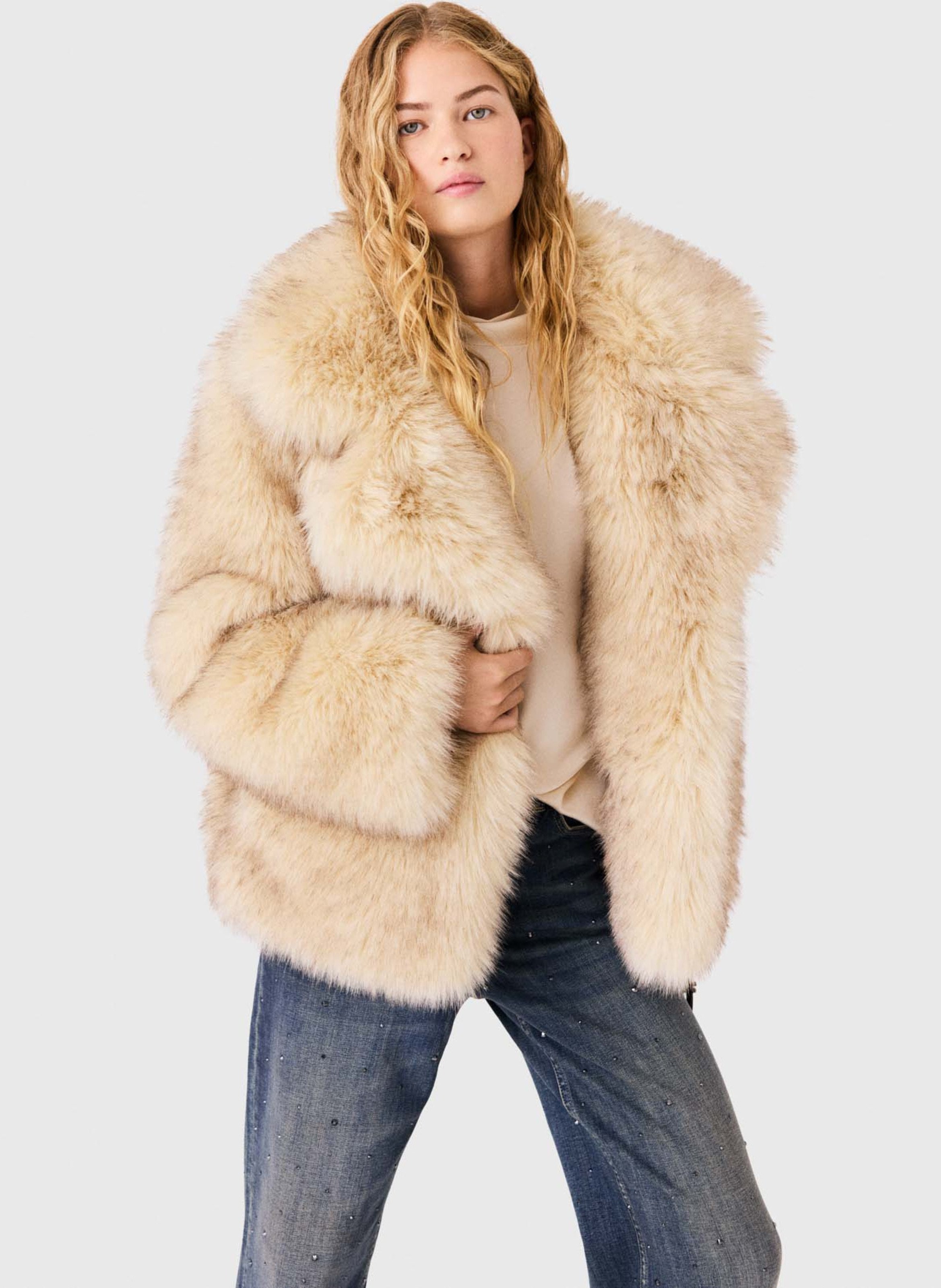 Oversized korte jas MAJE Beige
