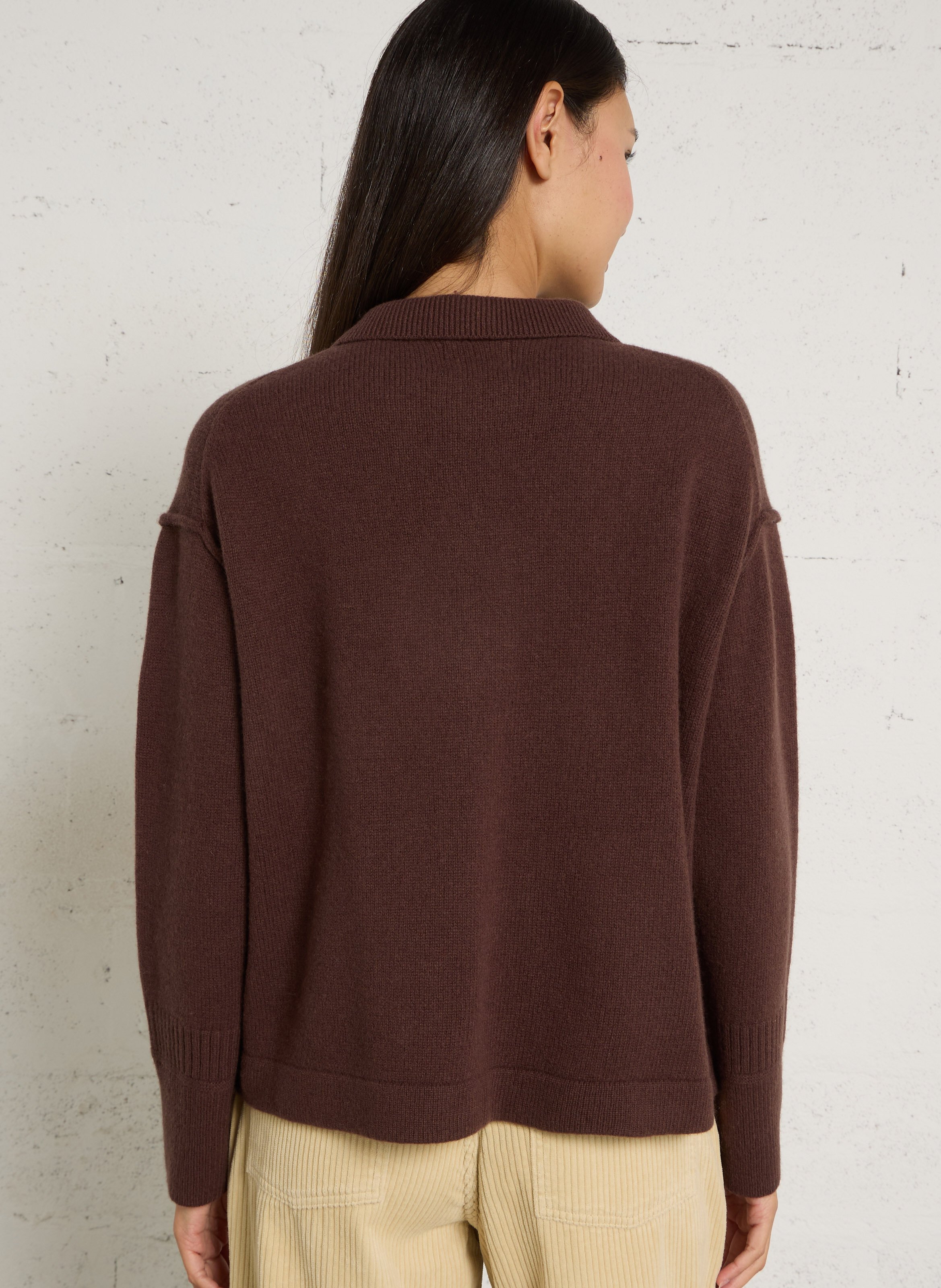 Strickjacke aus Wolle mit klassischem Kragen BELLA JONES Braun