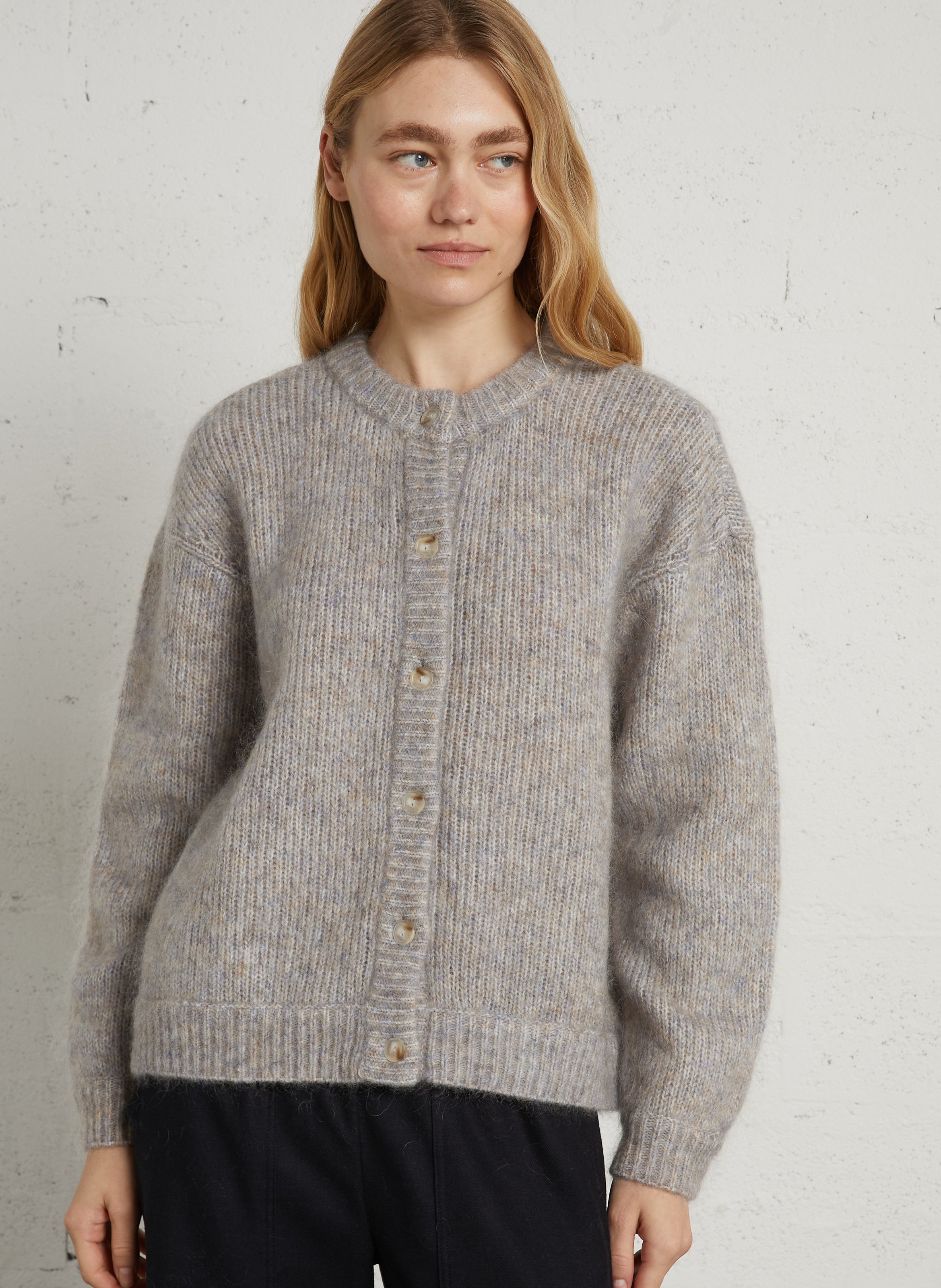 Gilet col rond en laine mélangée DES PETITS HAUTS