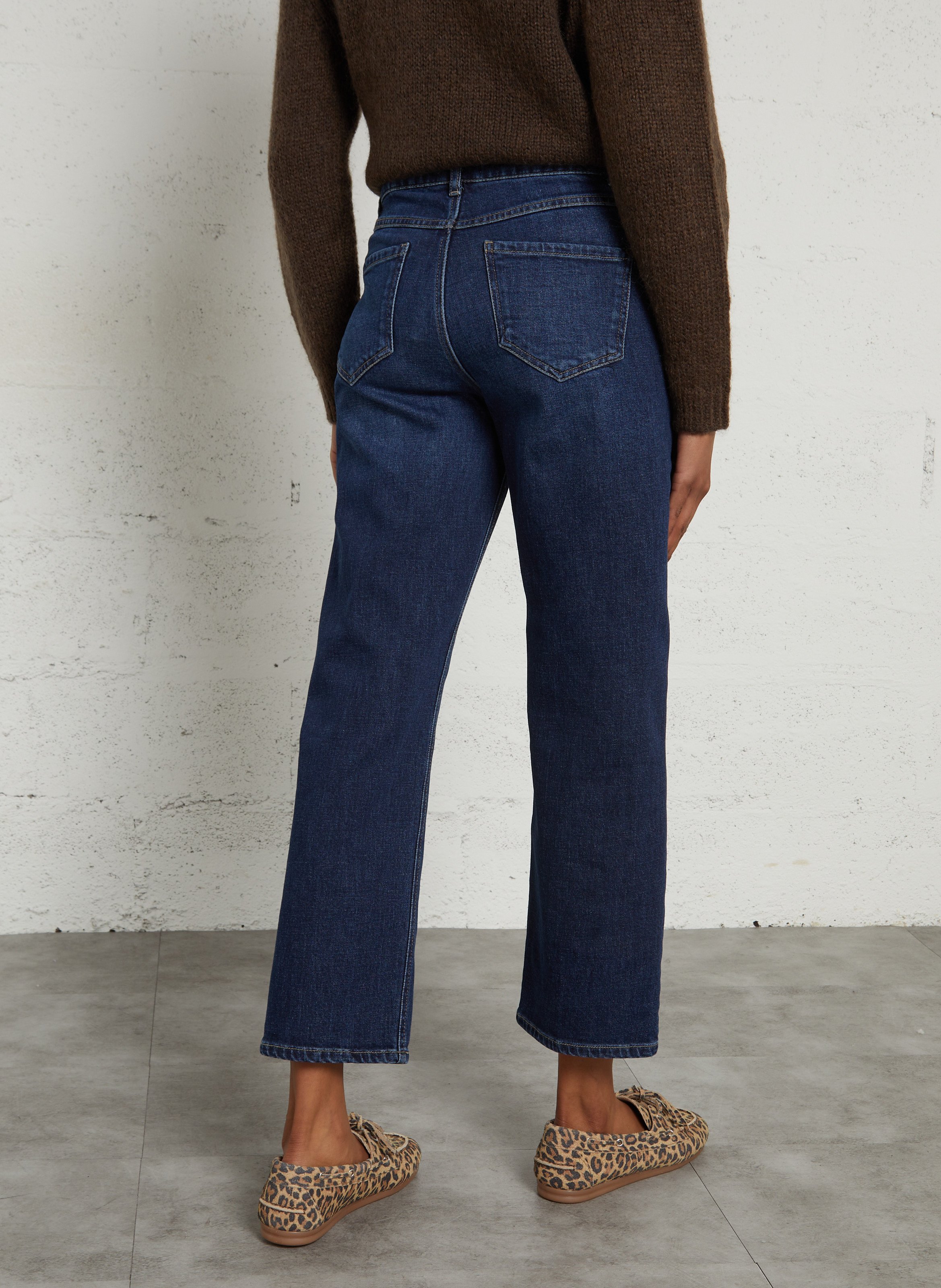 Loose, oversized girlfriend high-waisted jeans, length 34 MAISON 123 Blue