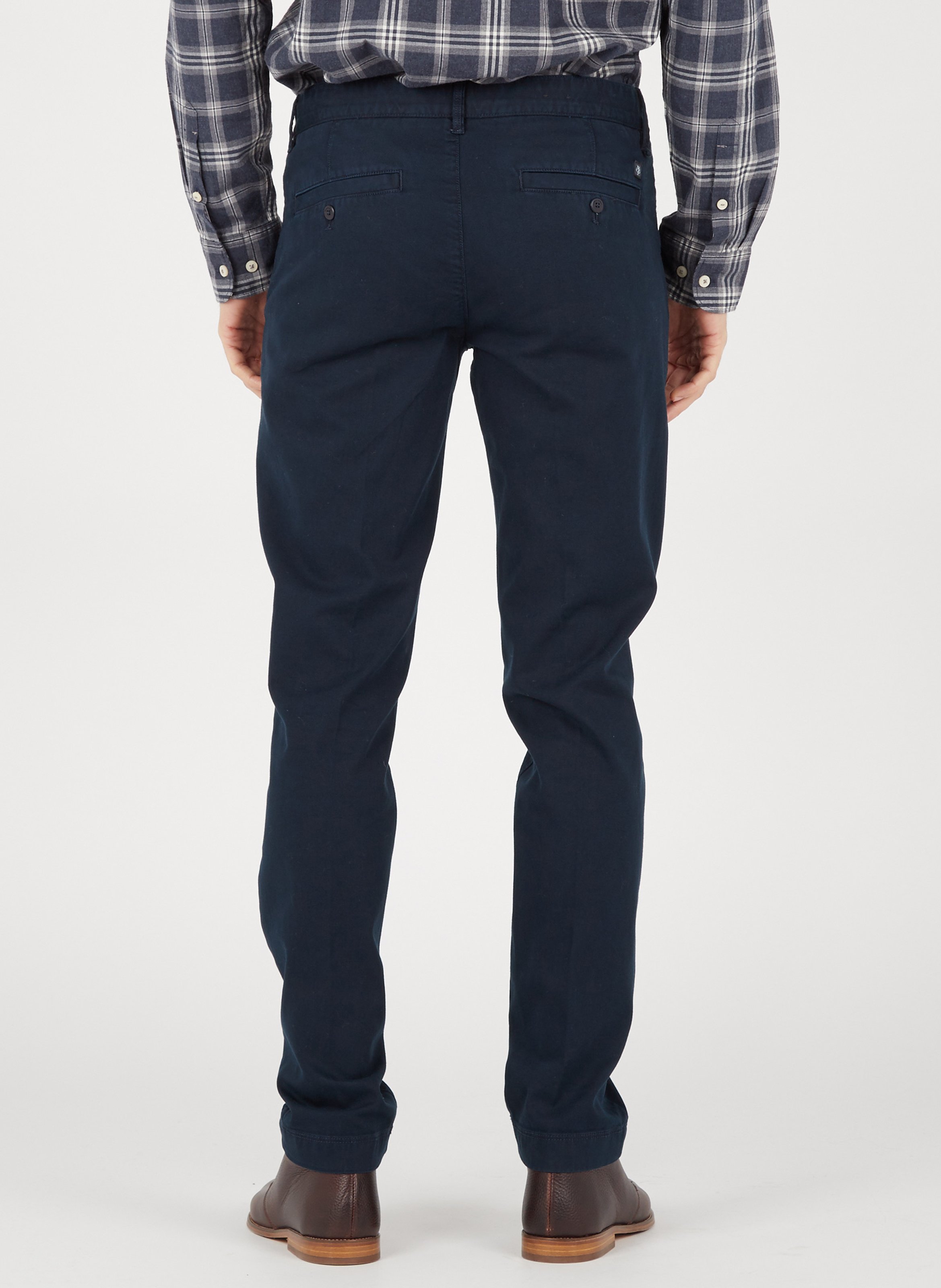 Slim-fit cotton-blend chinos Blue