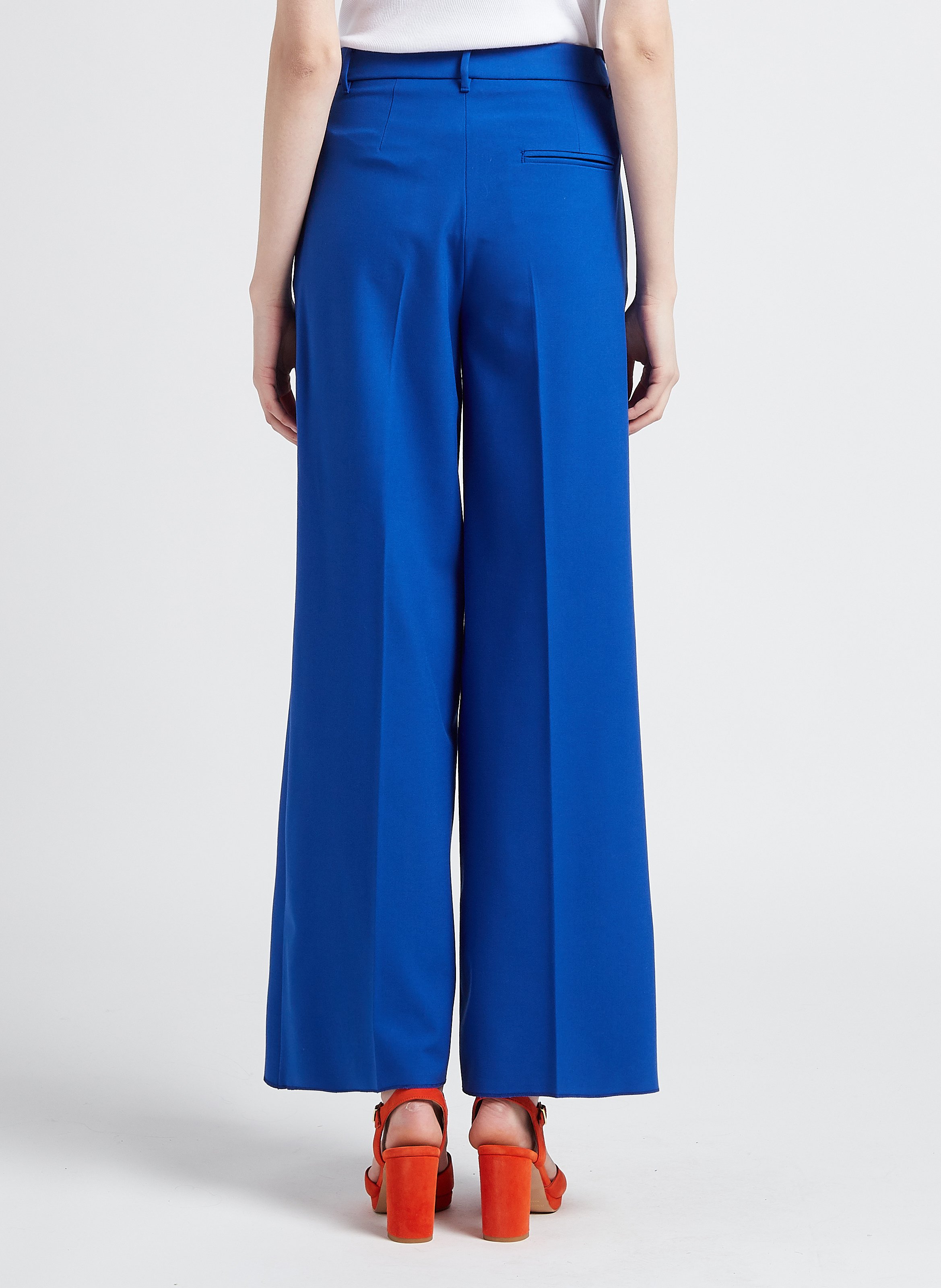 Wideleg Twill Pants Cornflower Blue Max&co. Women Place des Tendances