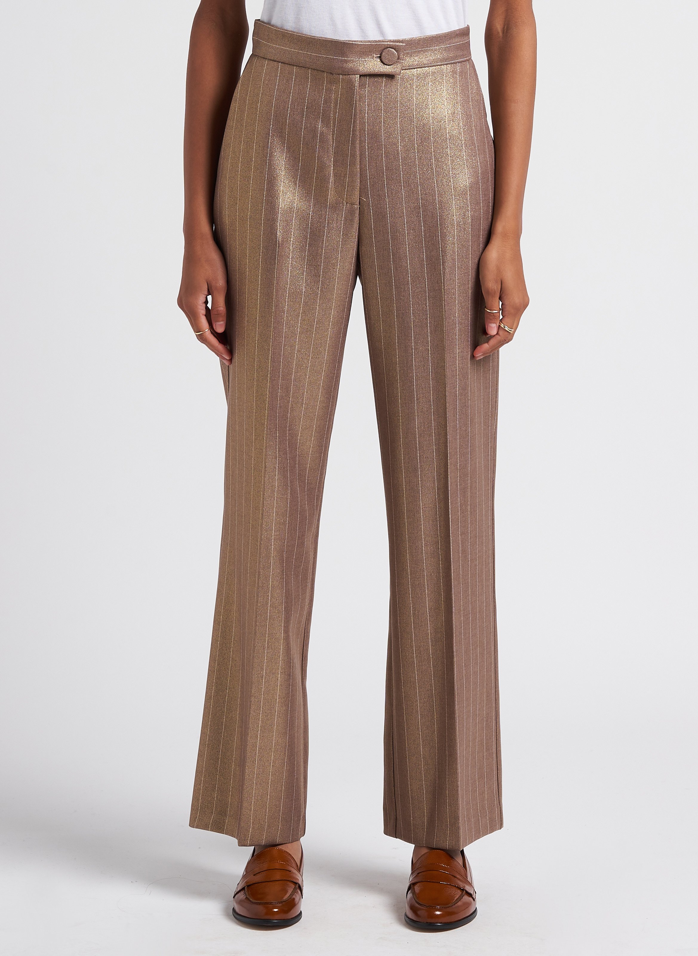 Striped high-waisted trousers IMPERIAL Golden