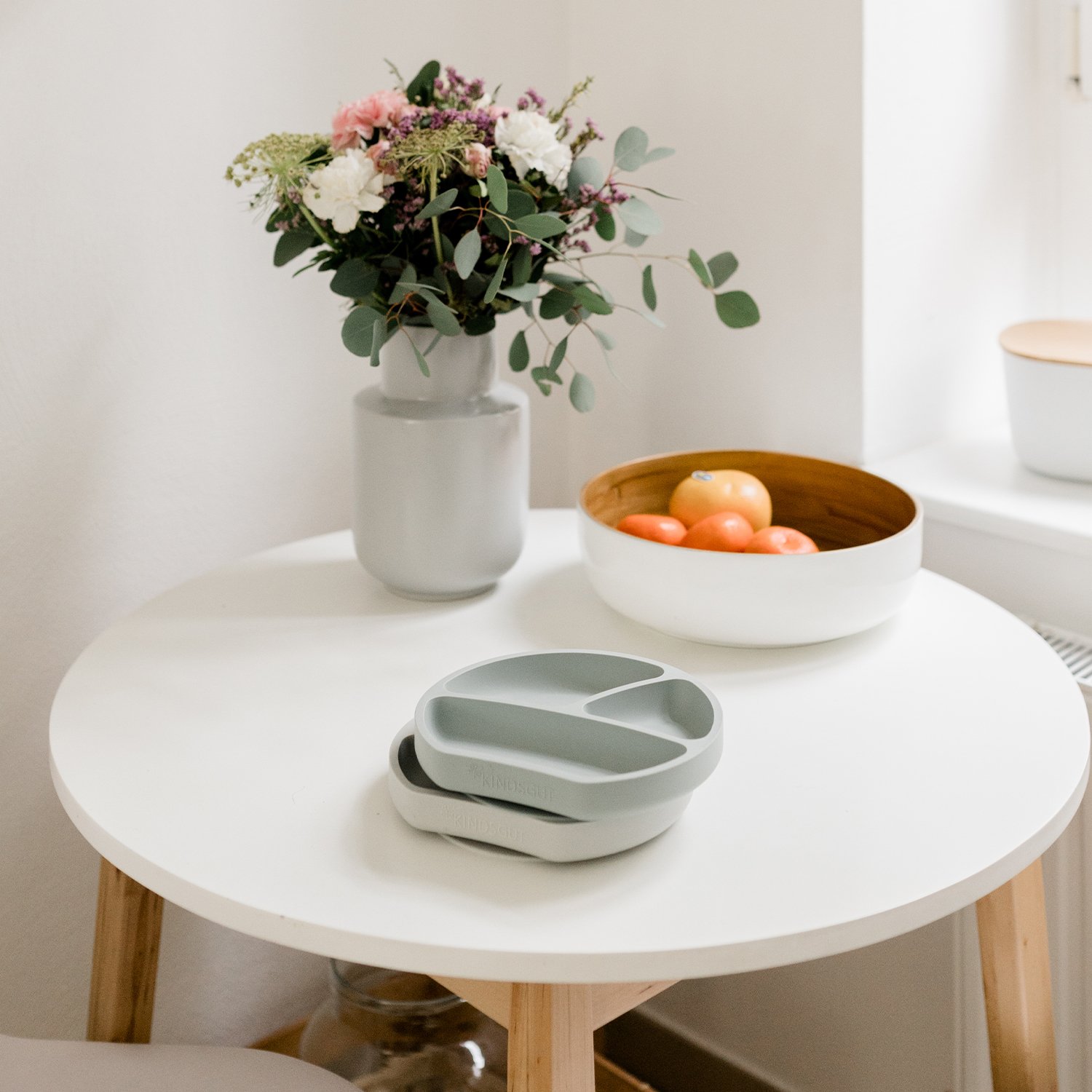 Assiette ventouse en silicone KINDSGUT Vert