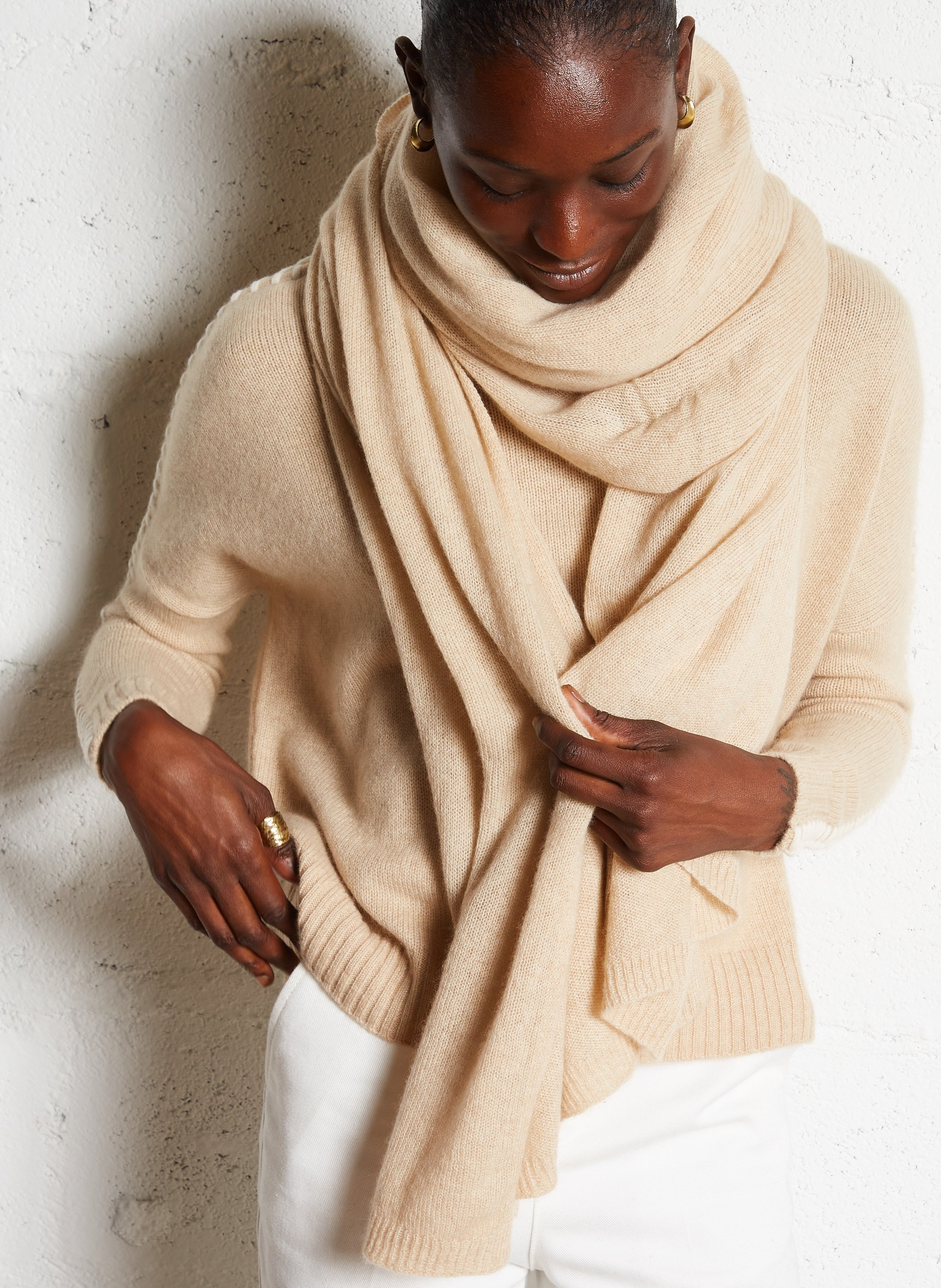 Cashmere scarf KUJTEN Beige