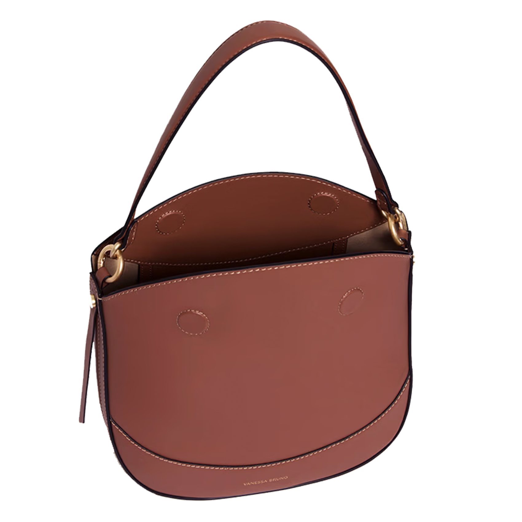 Leather clutch bag VANESSA BRUNO Brown