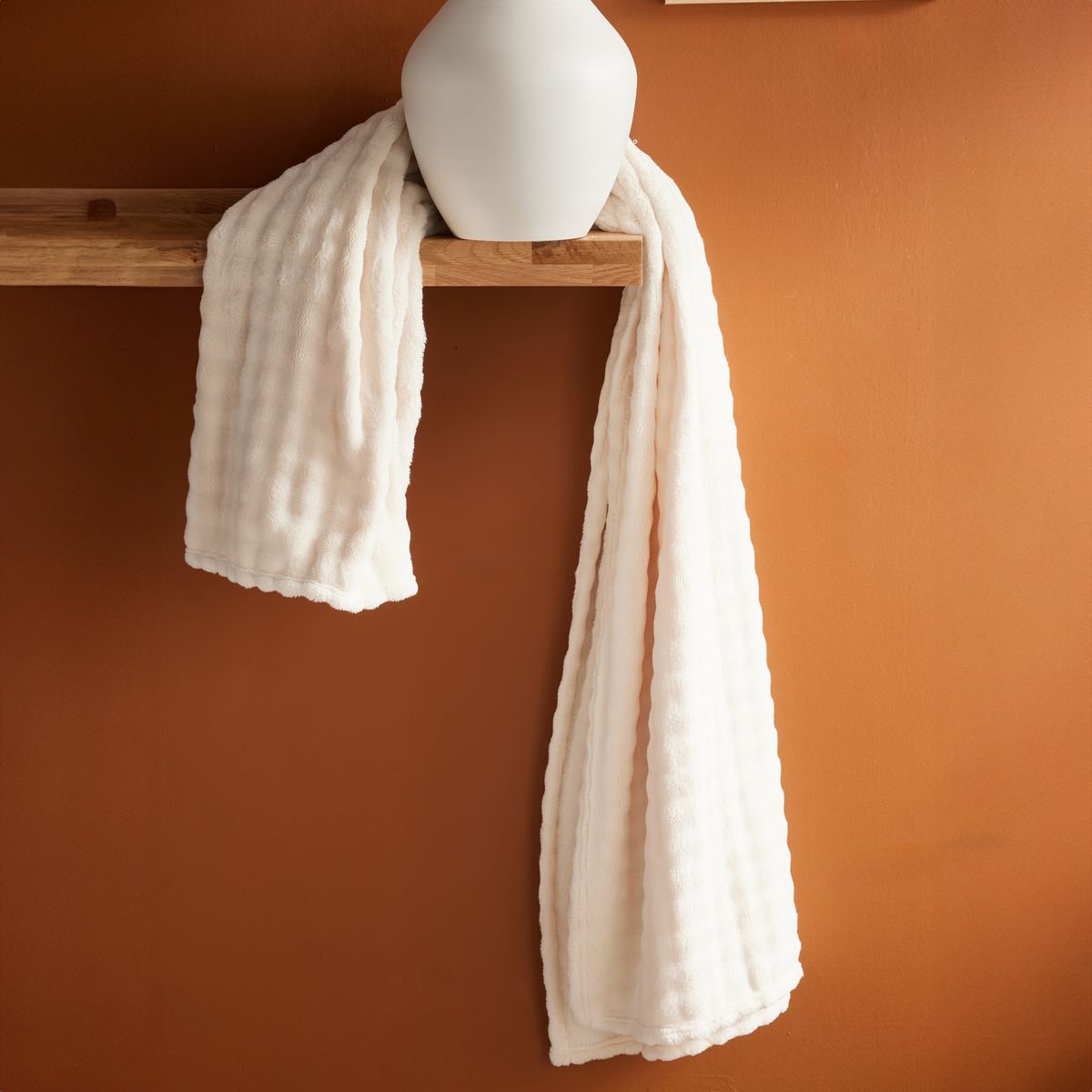 Plain checkered pattern TODAY LINGE DE MAISON White