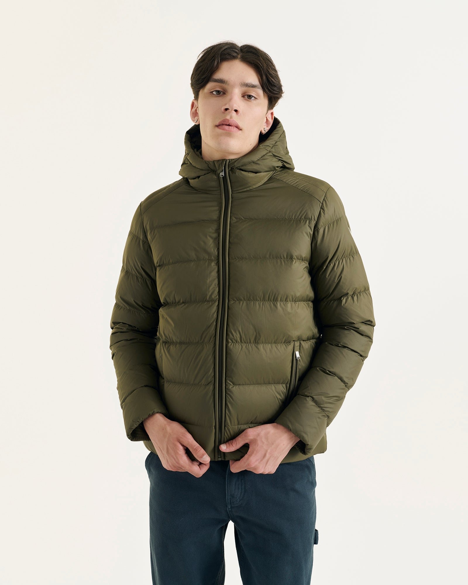 Straight hooded jacket John JOTT Green