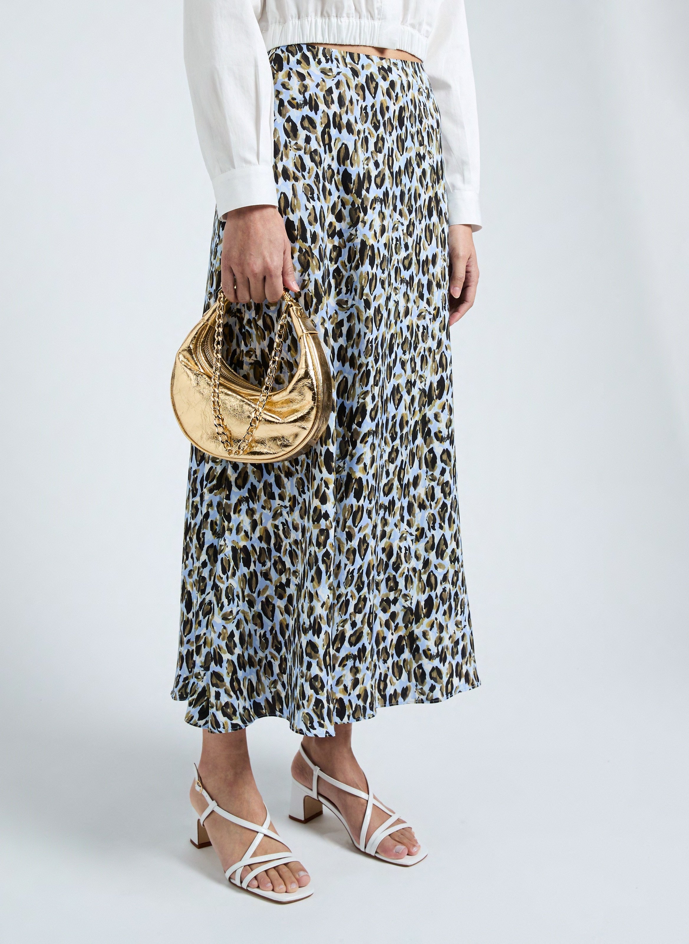 Einfarbige Handtasche aus Leder SAISON 1865 Golden