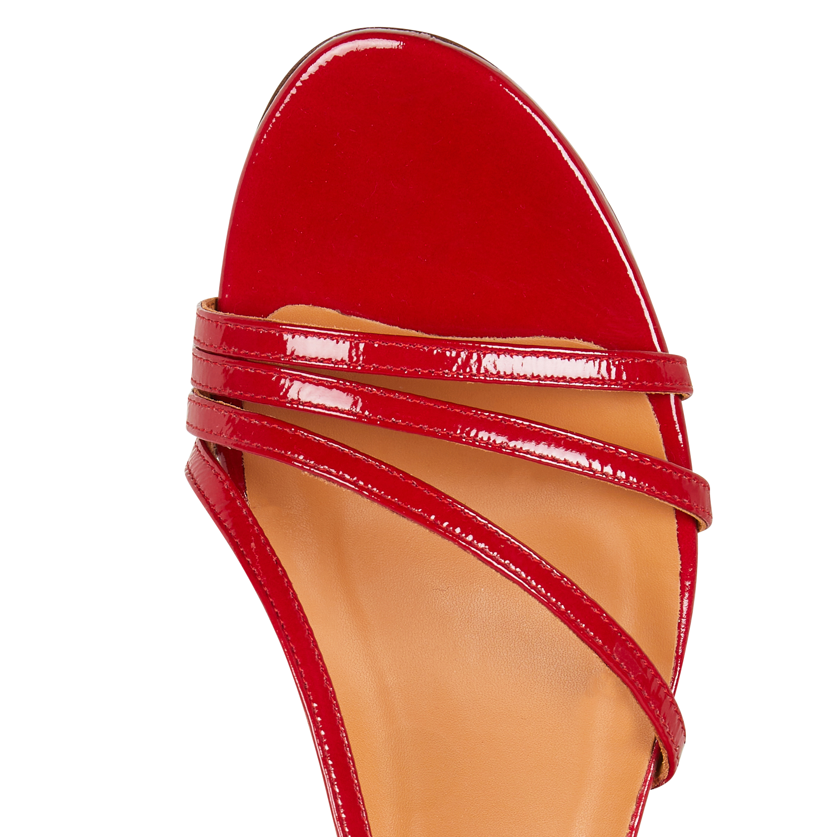 Sandales à talon en cuir vernis RIVECOUR Rouge