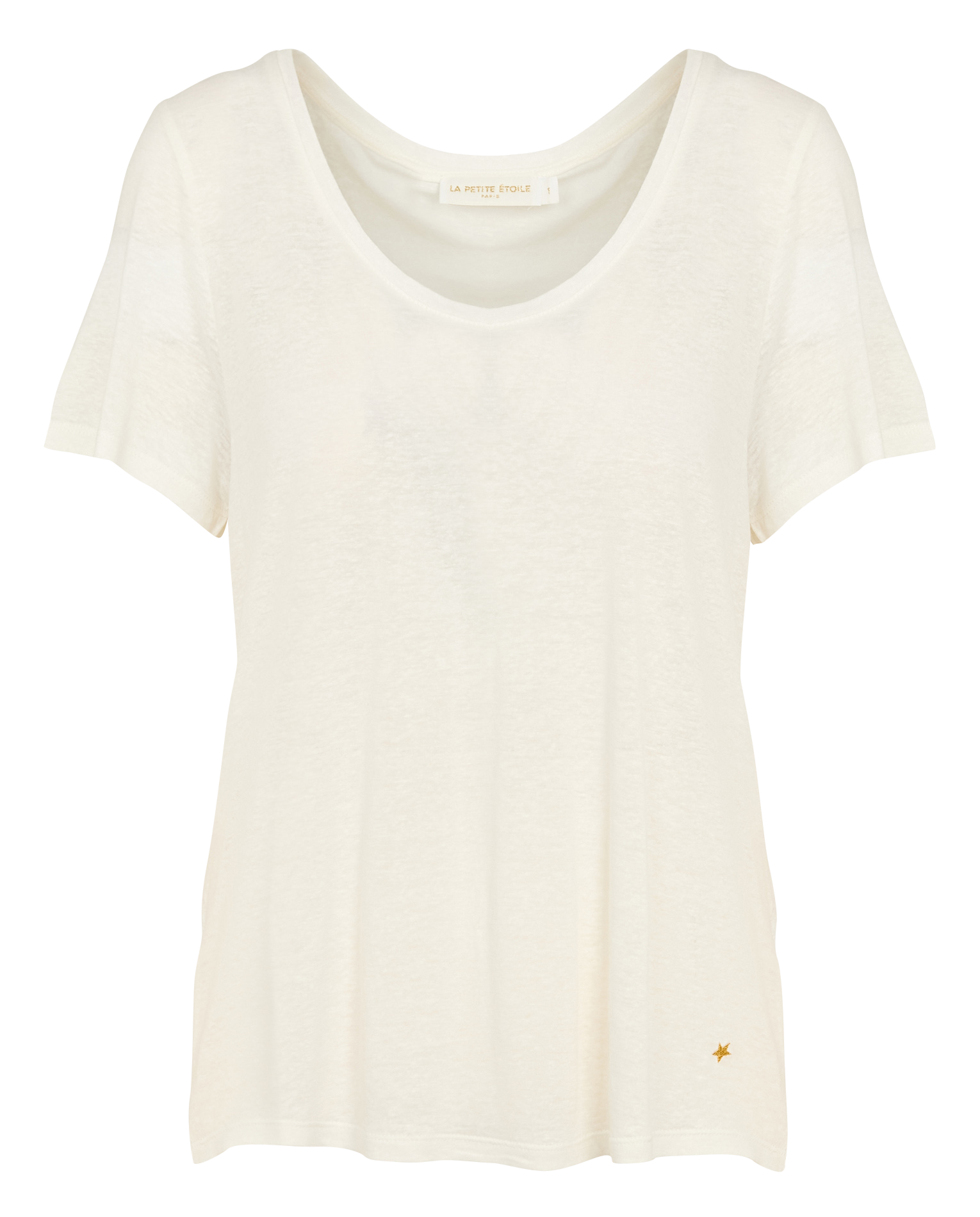 Round-neck linen-blend T-shirt LA PETITE ETOILE Beige