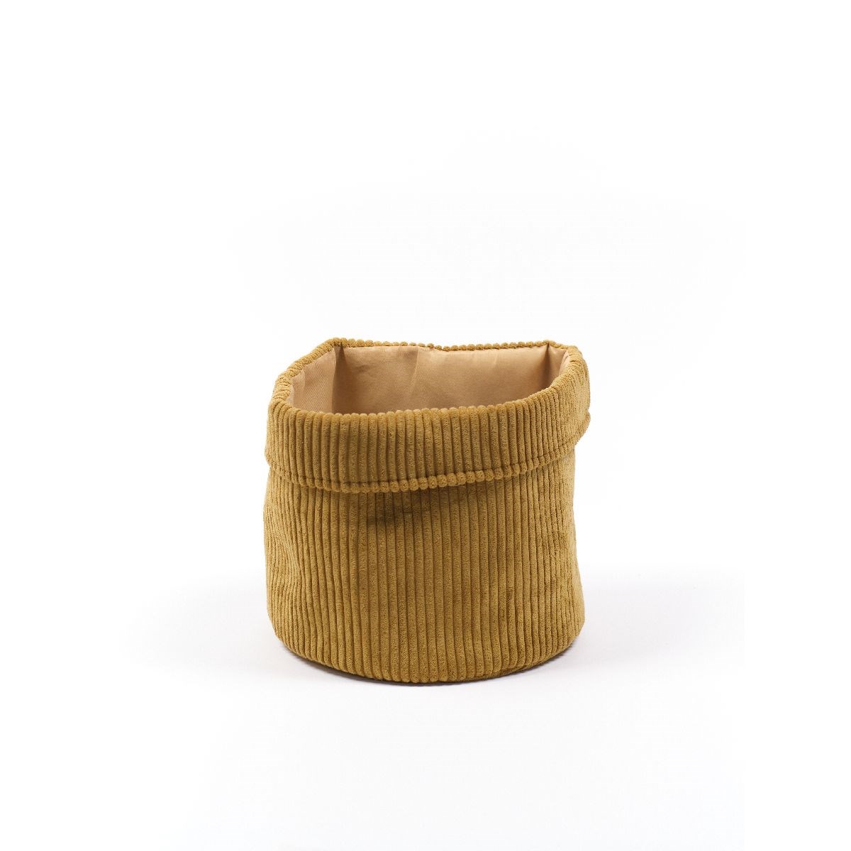 Panier de rangement rond en velours FACTORY Marron