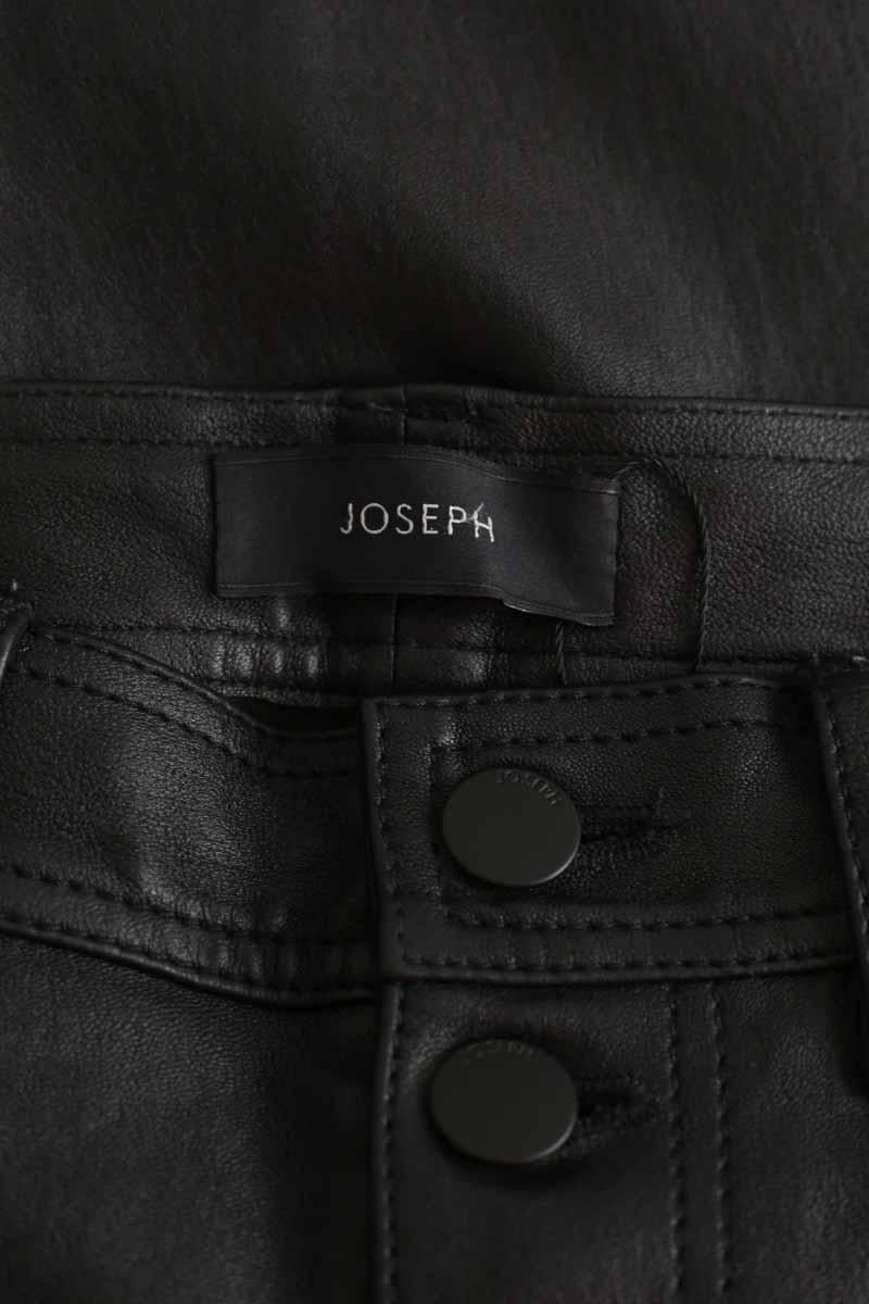 Straight leather pants JOSEPH - Seconde Main Black