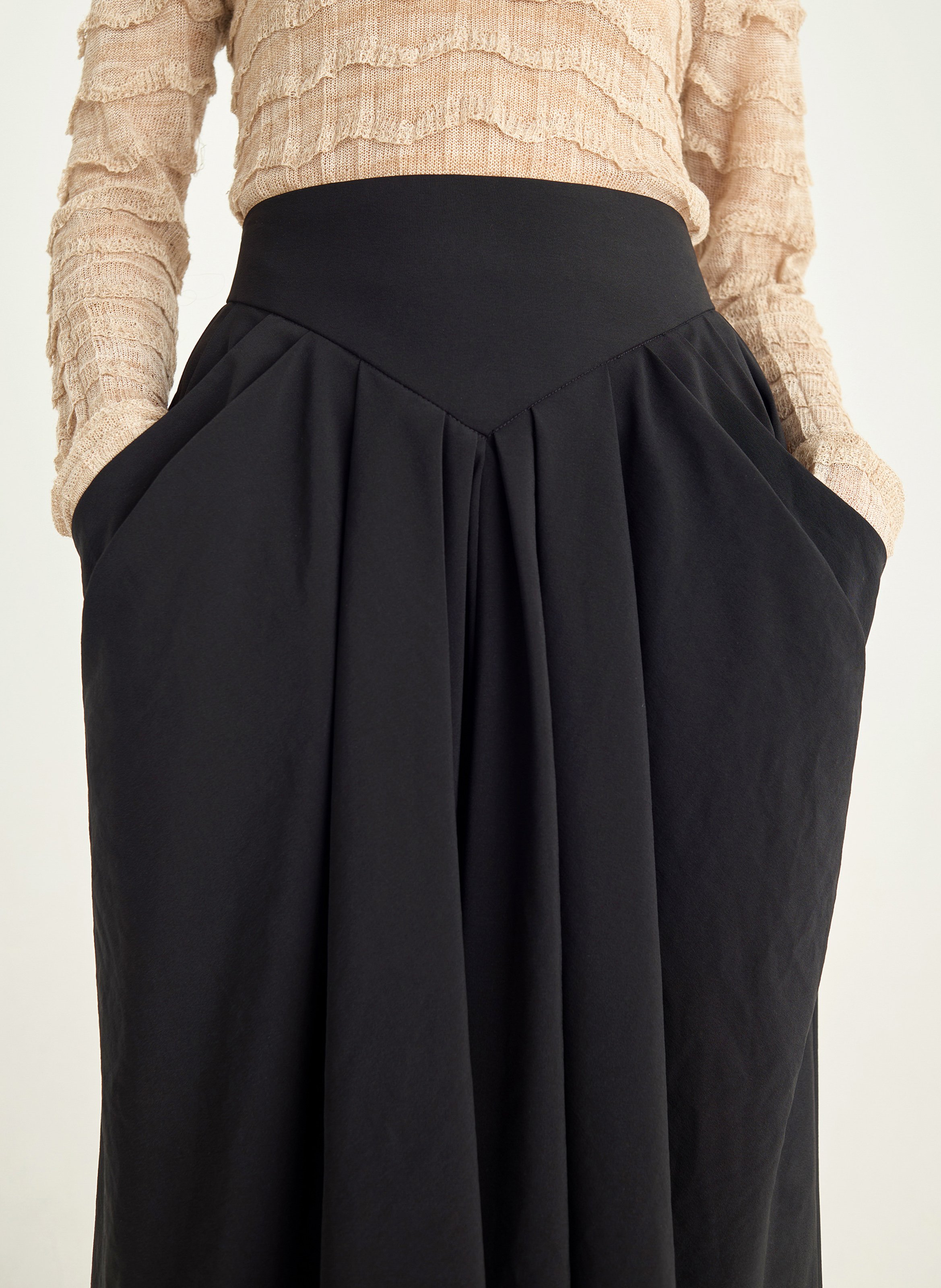 Jupe midi évasée  COTELAC Noir