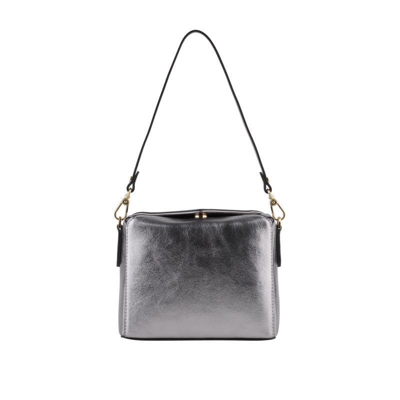 Crossbody bag - cowhide leather POURCHET Grey