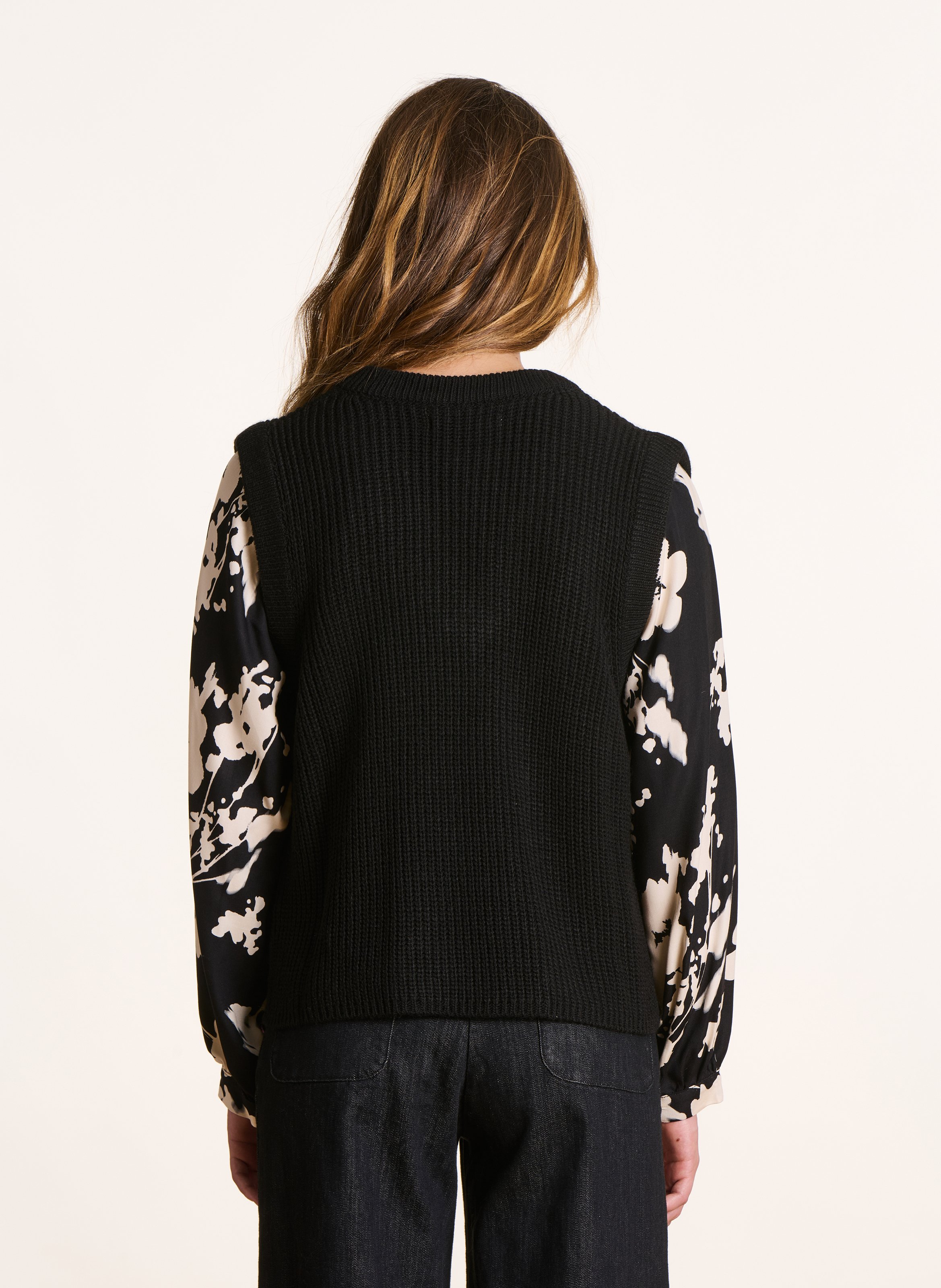 Pullover mit V-Ausschnitt LA FEE MARABOUTEE Schwarz