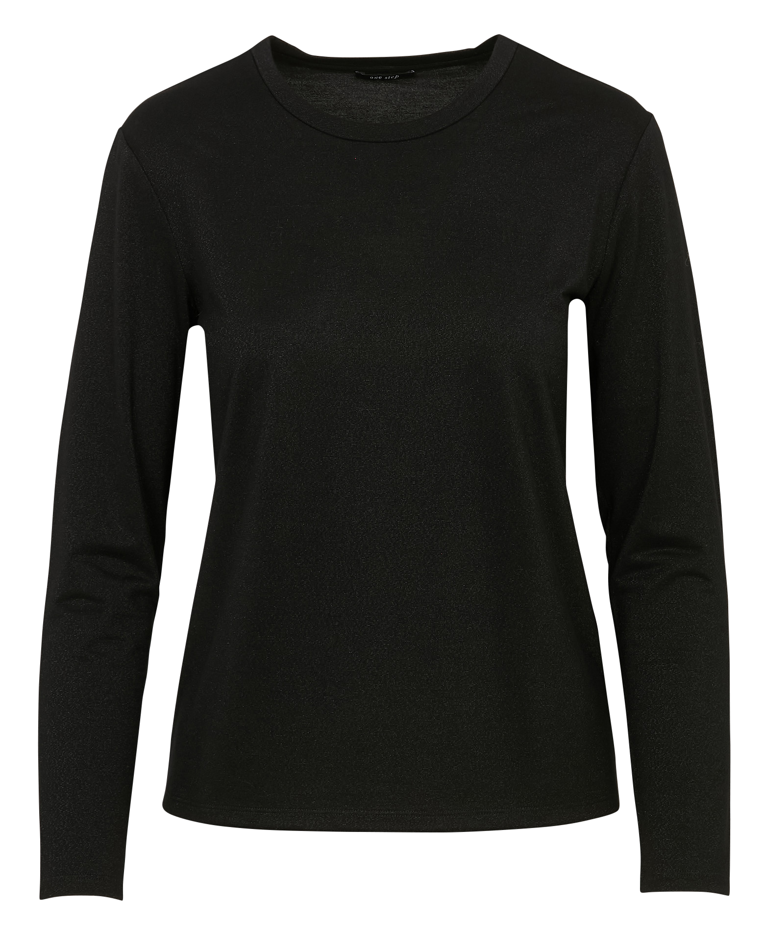 Straight-fit T-shirt met pailletten ONE STEP Zwart