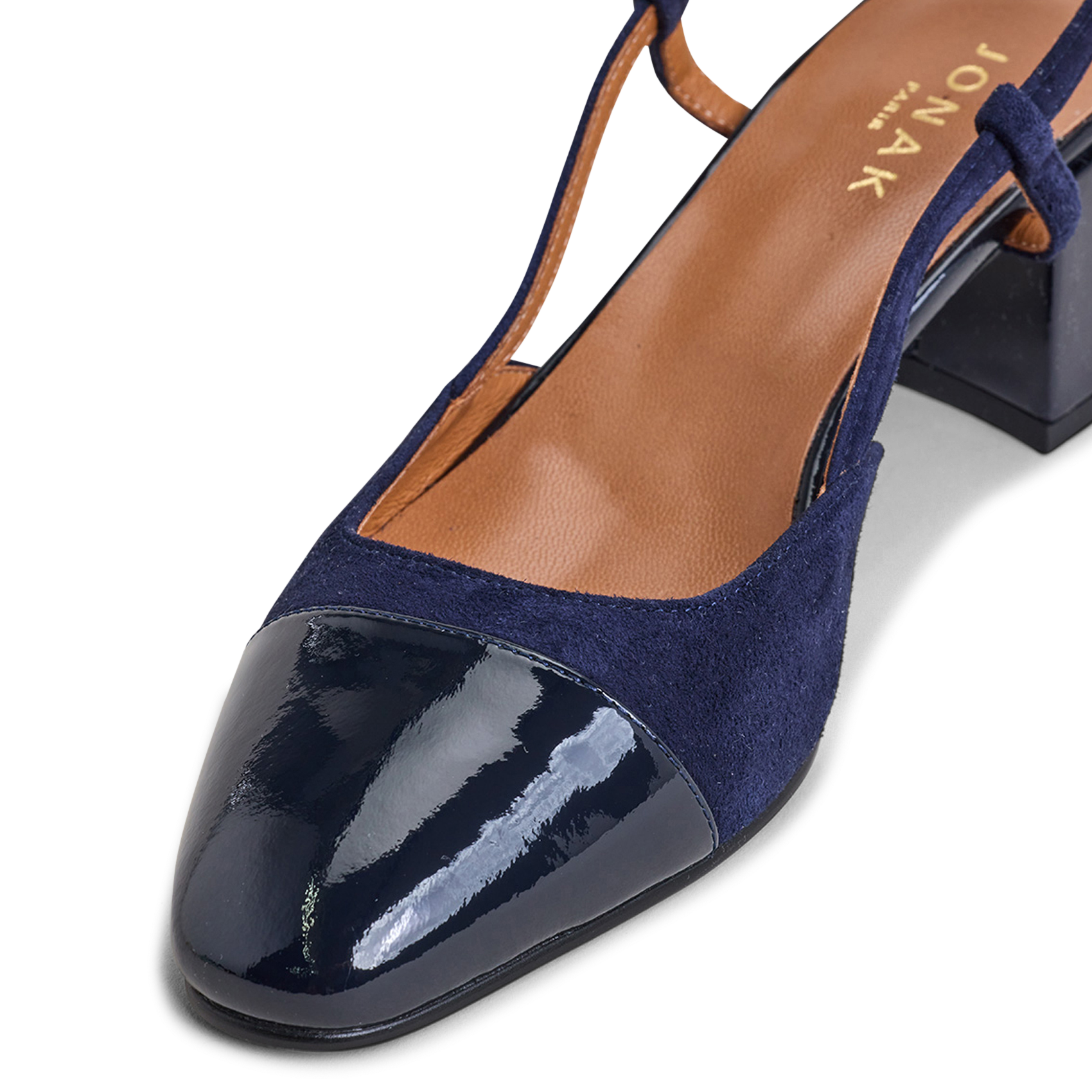 Two-tone leather slingback sandals JONAK Blue