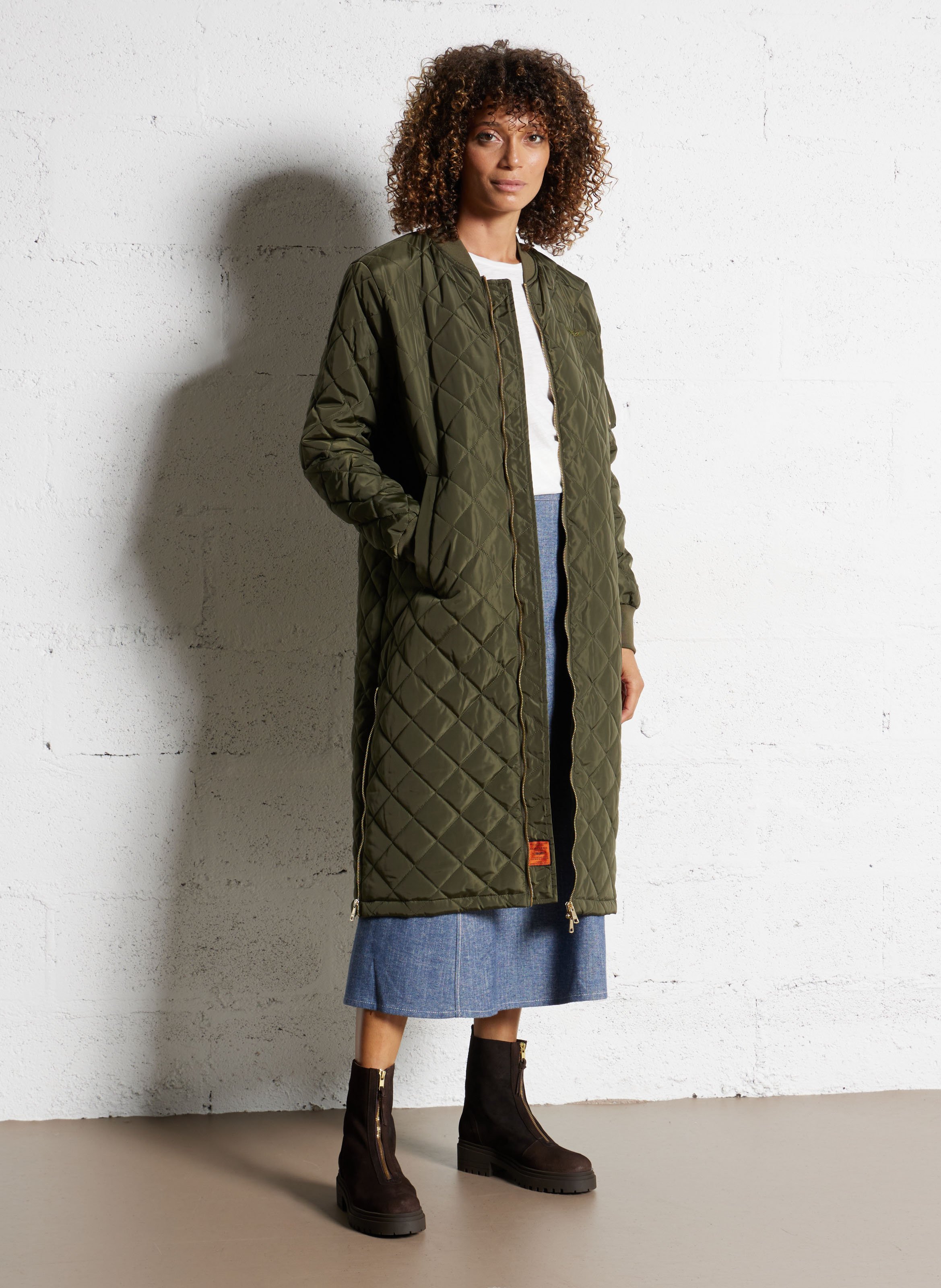 Jupe évasée en coton mélangé BENSIMON Bleu