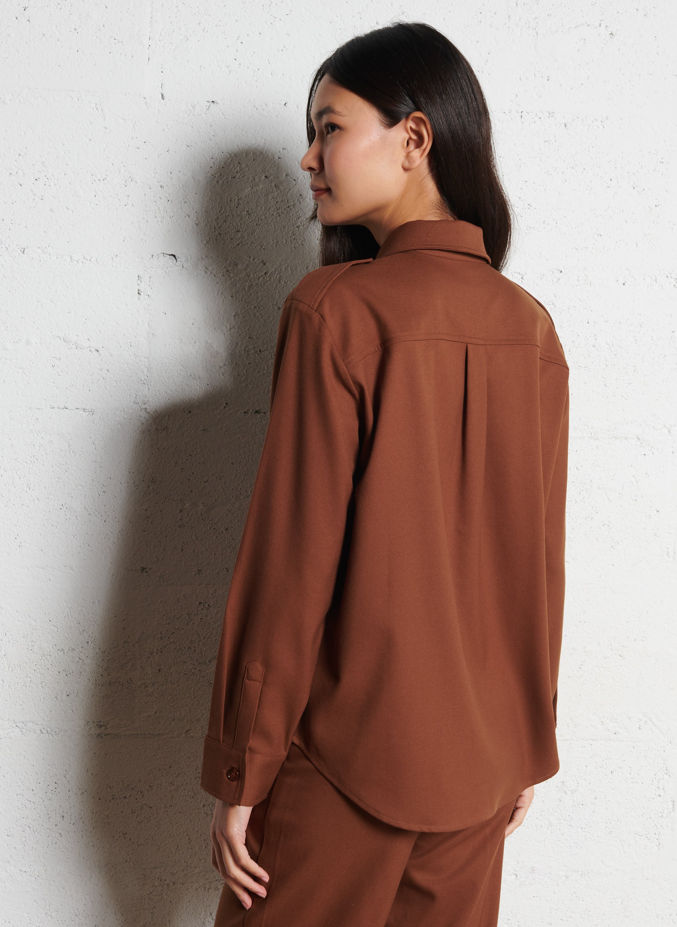 Oversized shirt with classic collar PETITE MENDIGOTE Brown