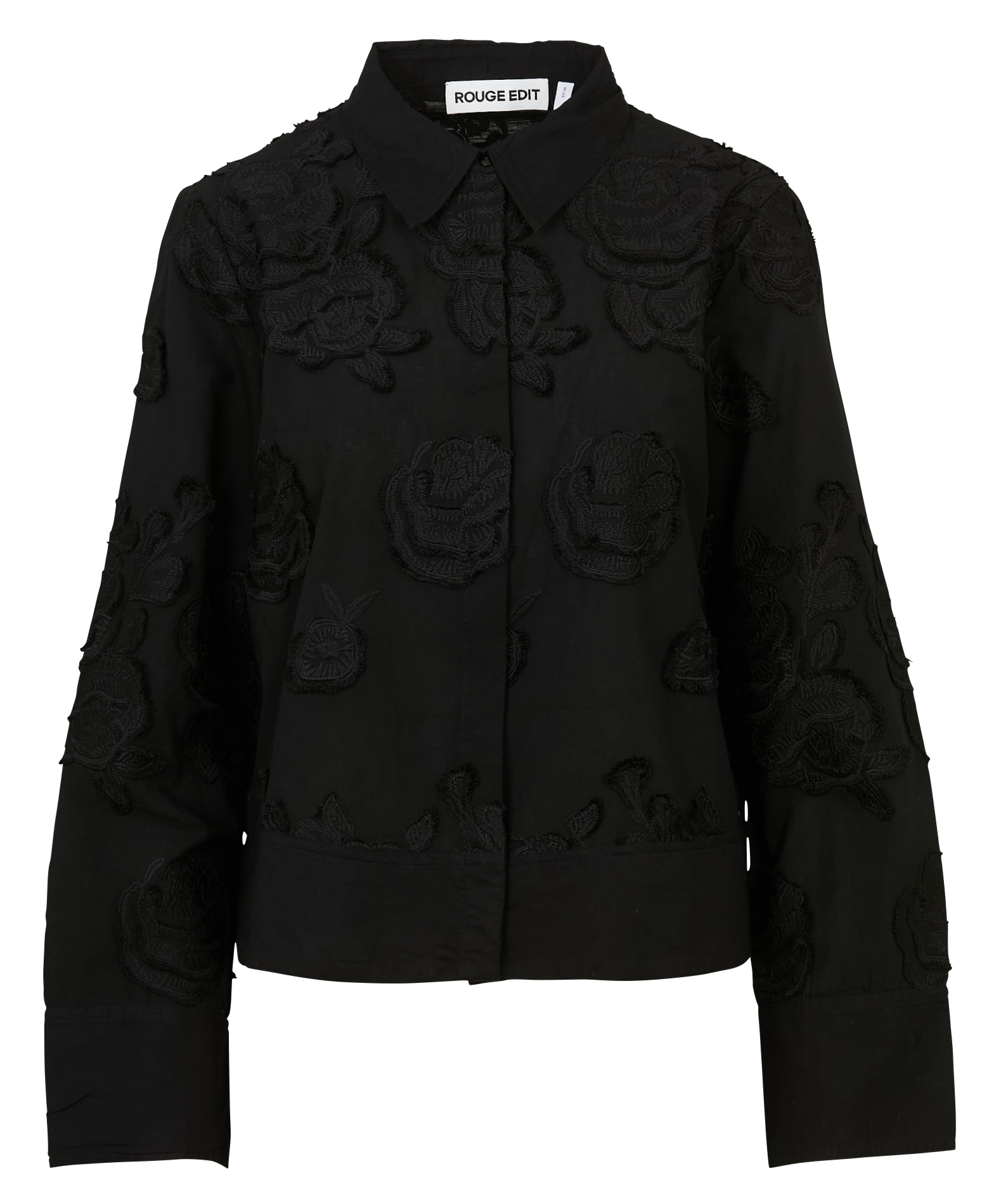 Loose embroidered solid color shirt ROUGE EDIT Grey