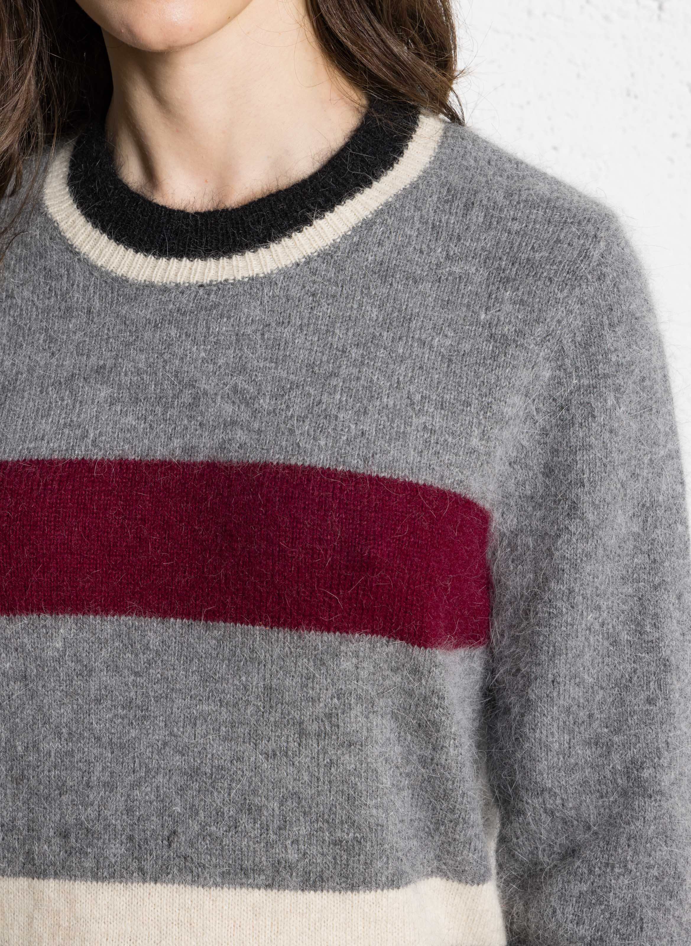 Pull col rond en laine mélangée SOPHIE+LUCIE Gris