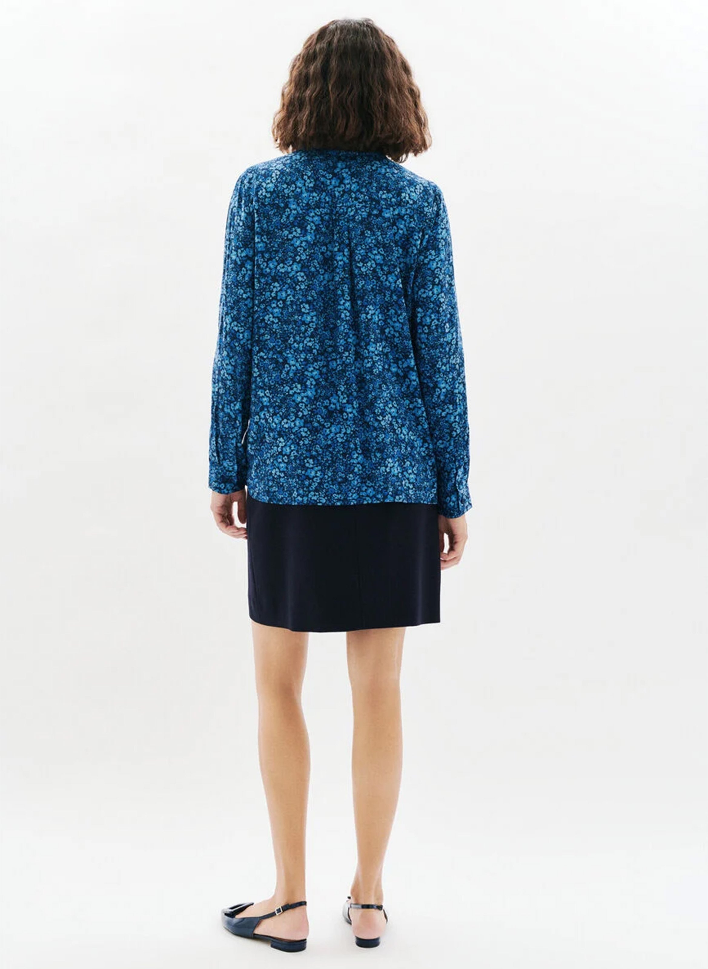 Straight printed shirt with classic collar CAROLL Blue