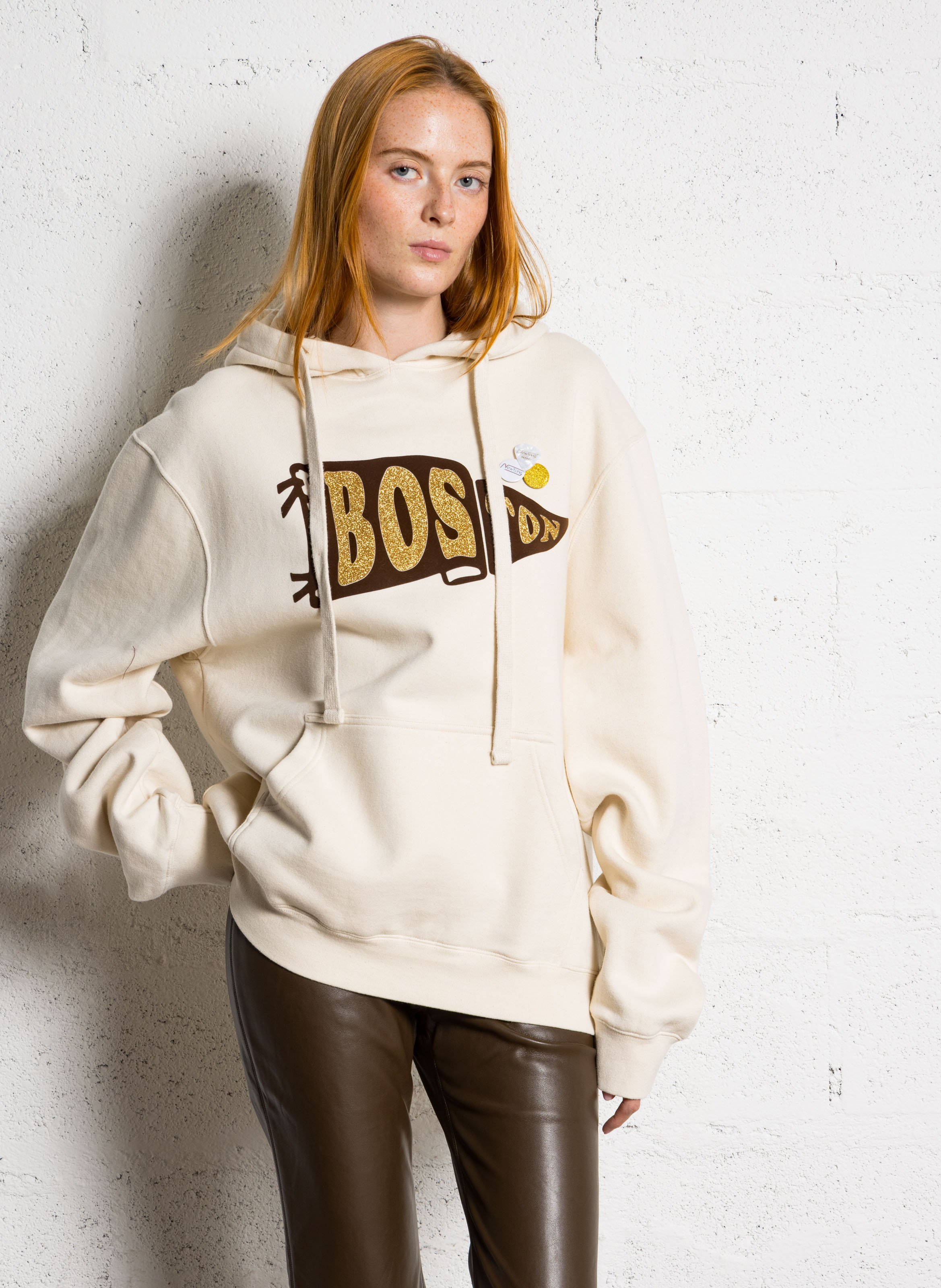 Faux leather flare pants BERENICE Brown