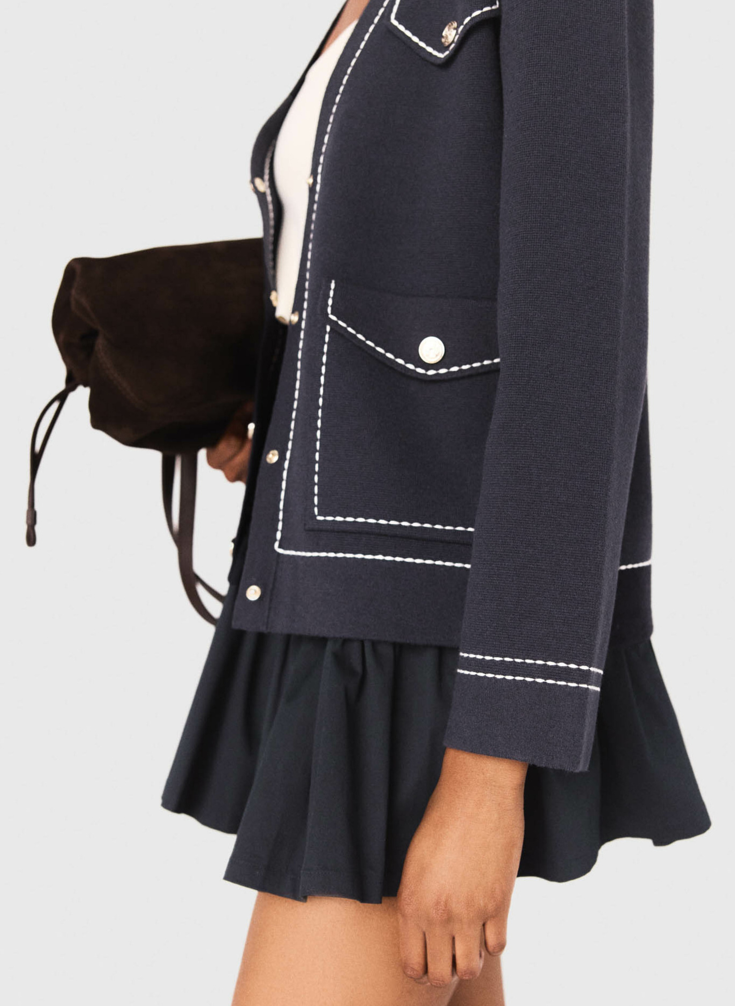 Cardigan met V-hals en fantasieknopen MAJE Blauw