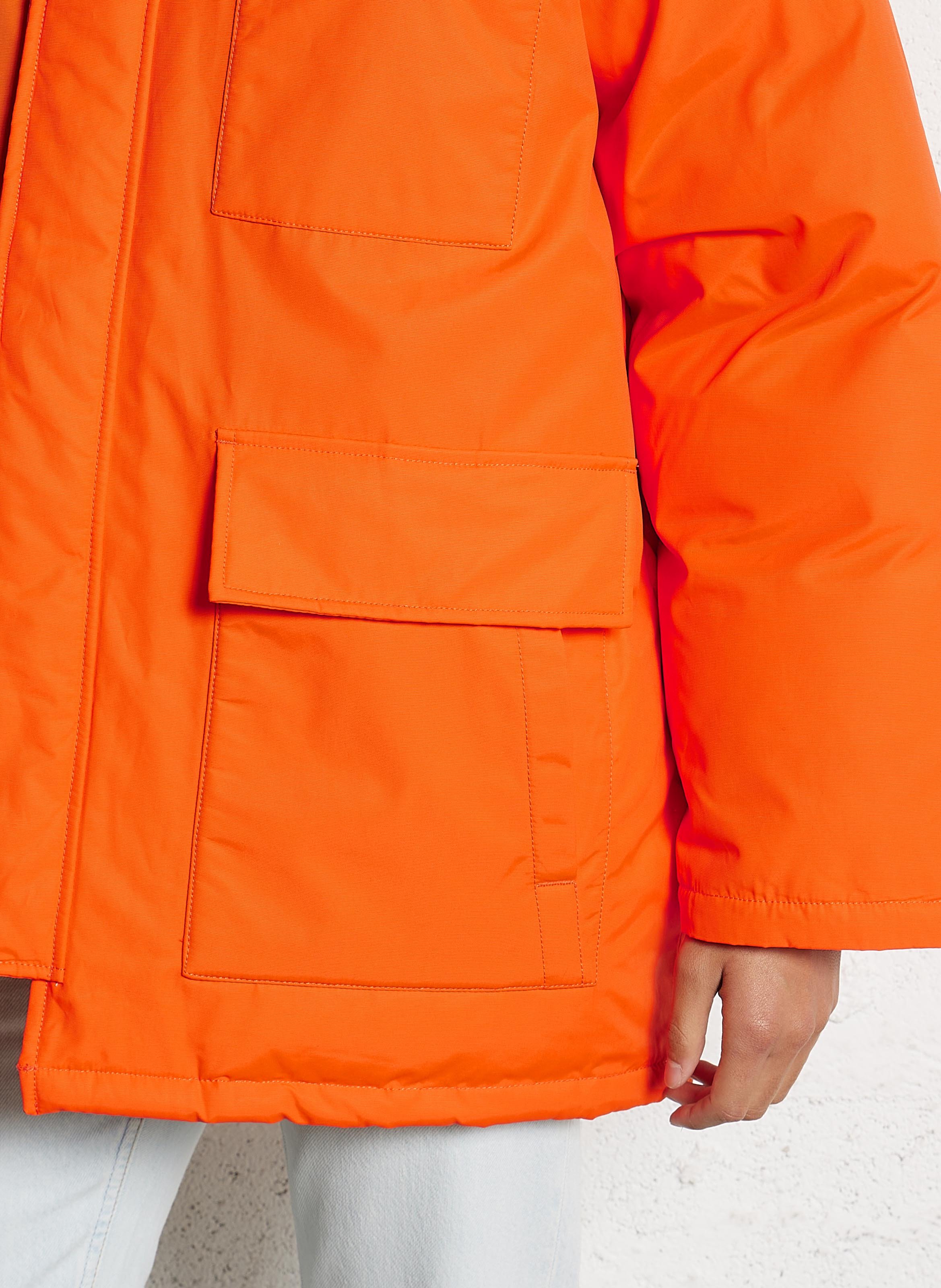 Parka à capuche droite en coton mélangé SCHOTT Orange