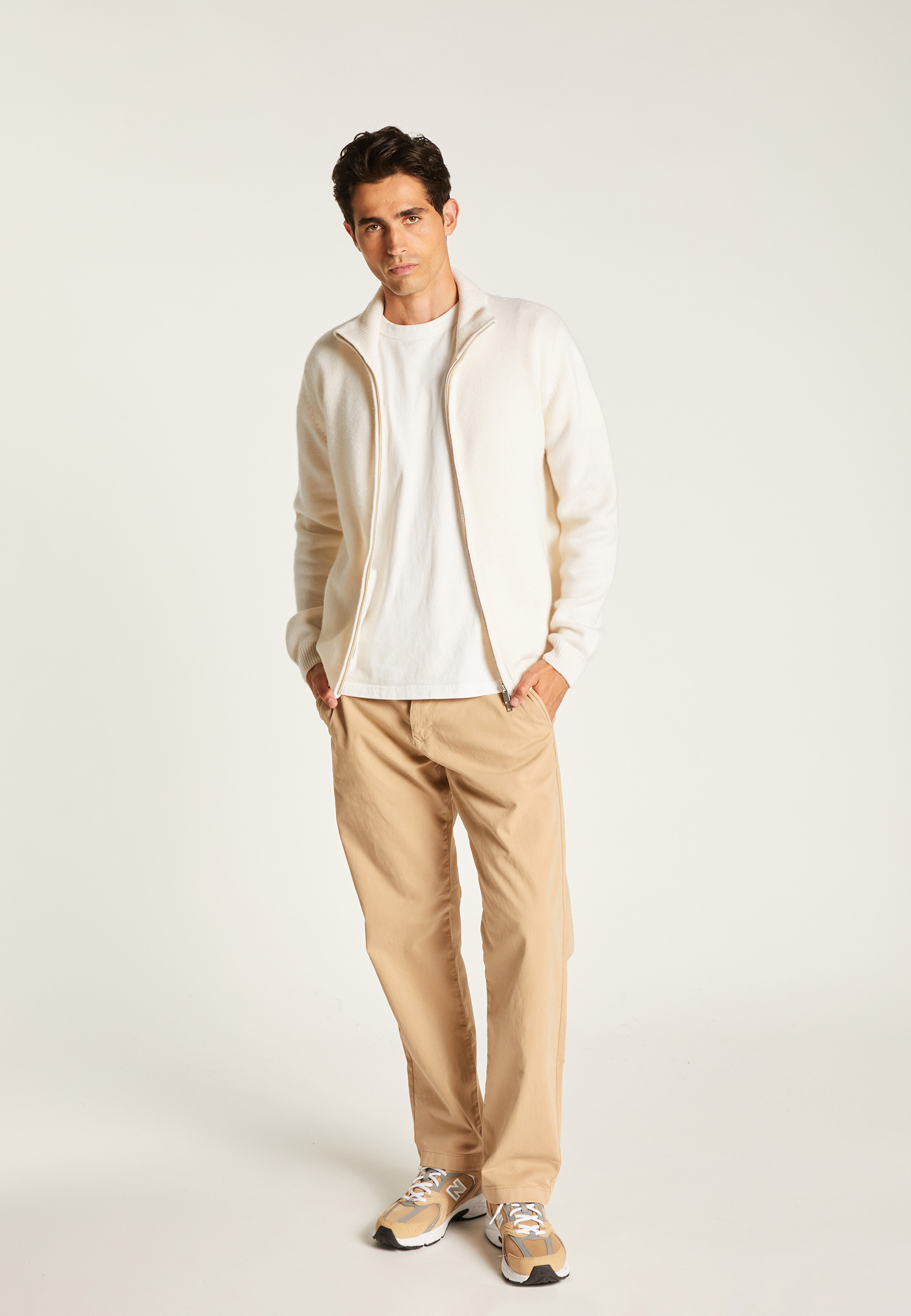 4-ply cashmere zip-up vest MAISON MONTAGUT