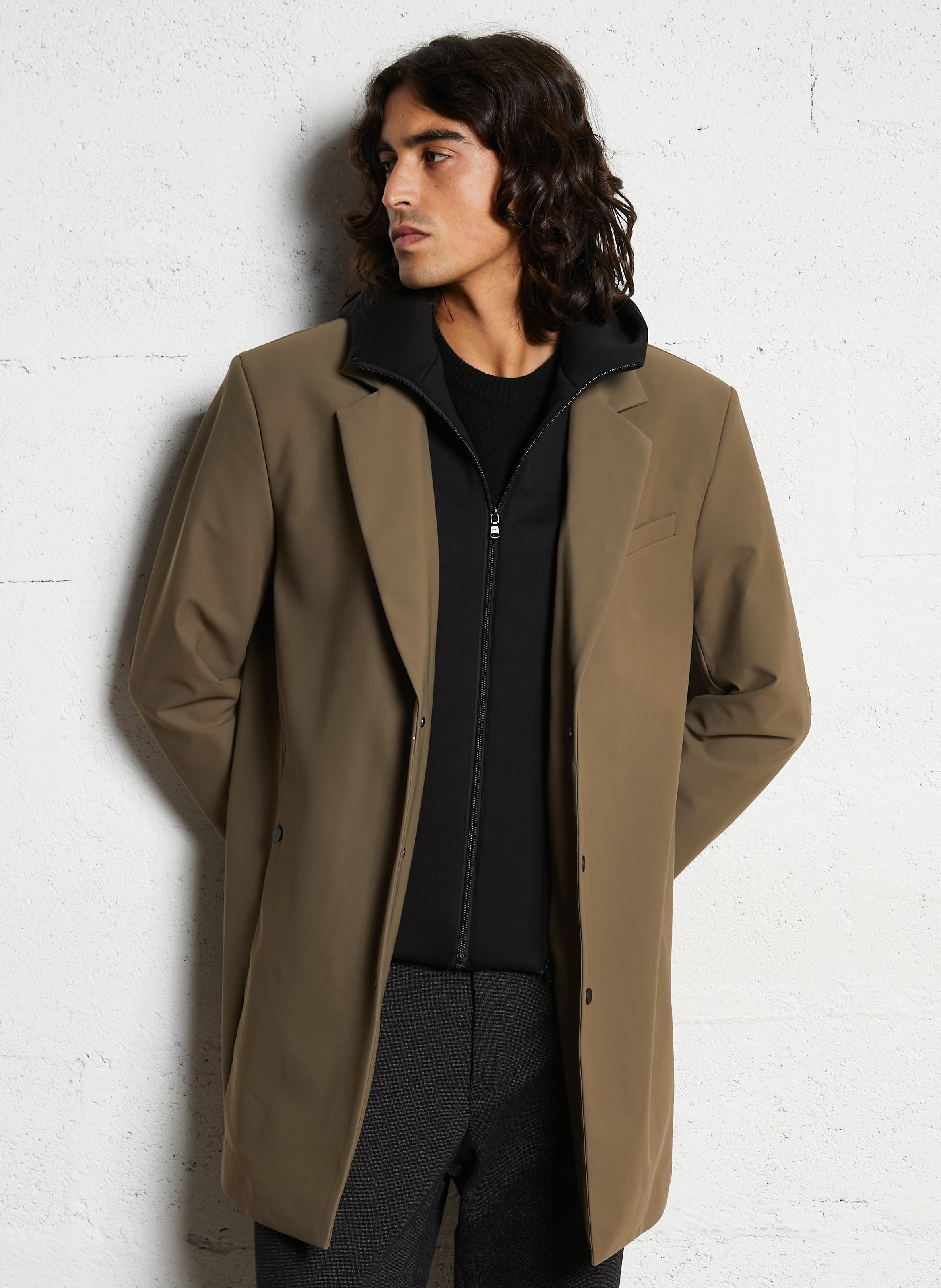 Gerade geschnittener Parka in Uni mit abnehmbarer Kapuze IKKS Braun